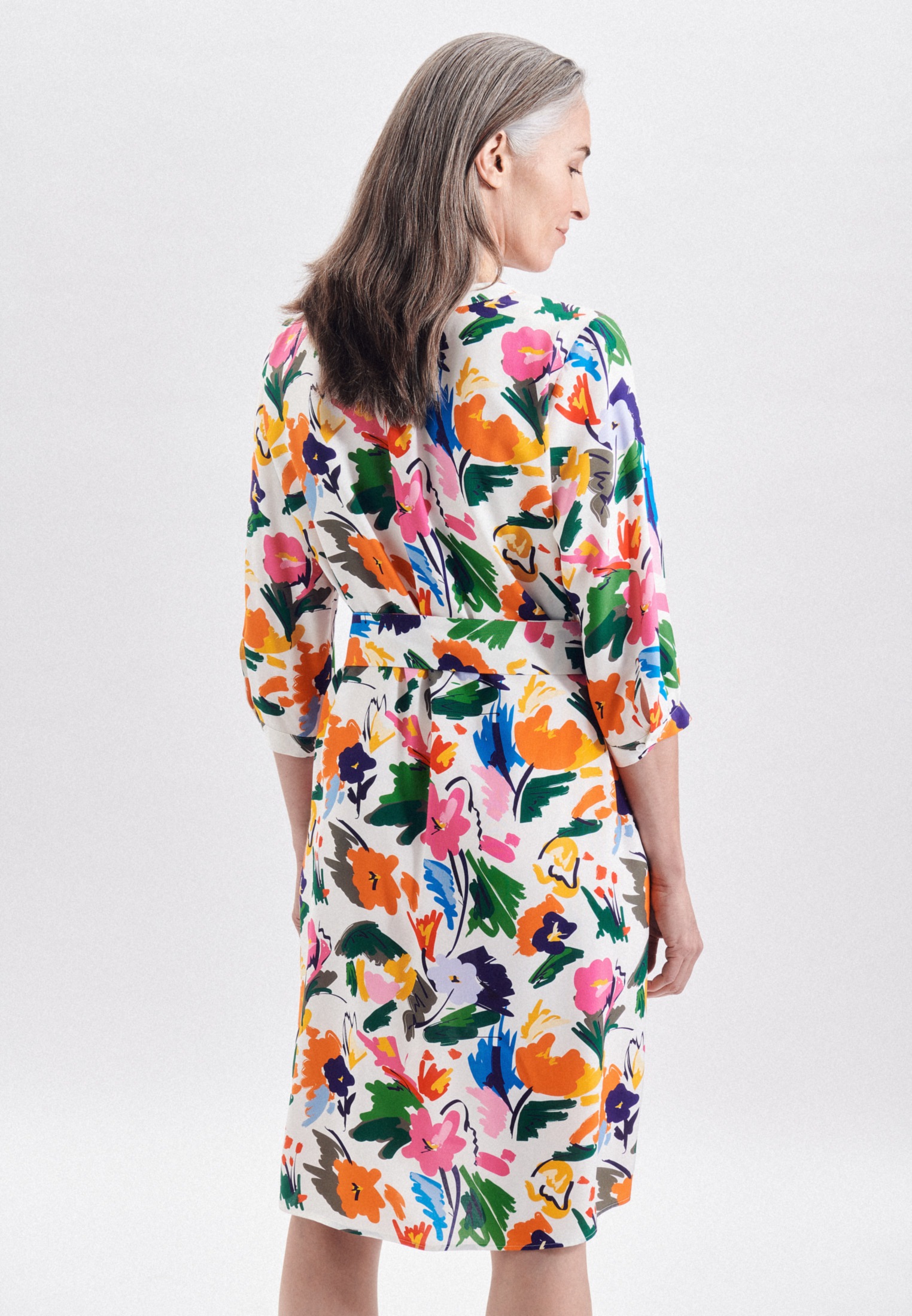 seidensticker Sommerkleid »Schwarze Rose«, 3/4-Arm V-Neck Floral