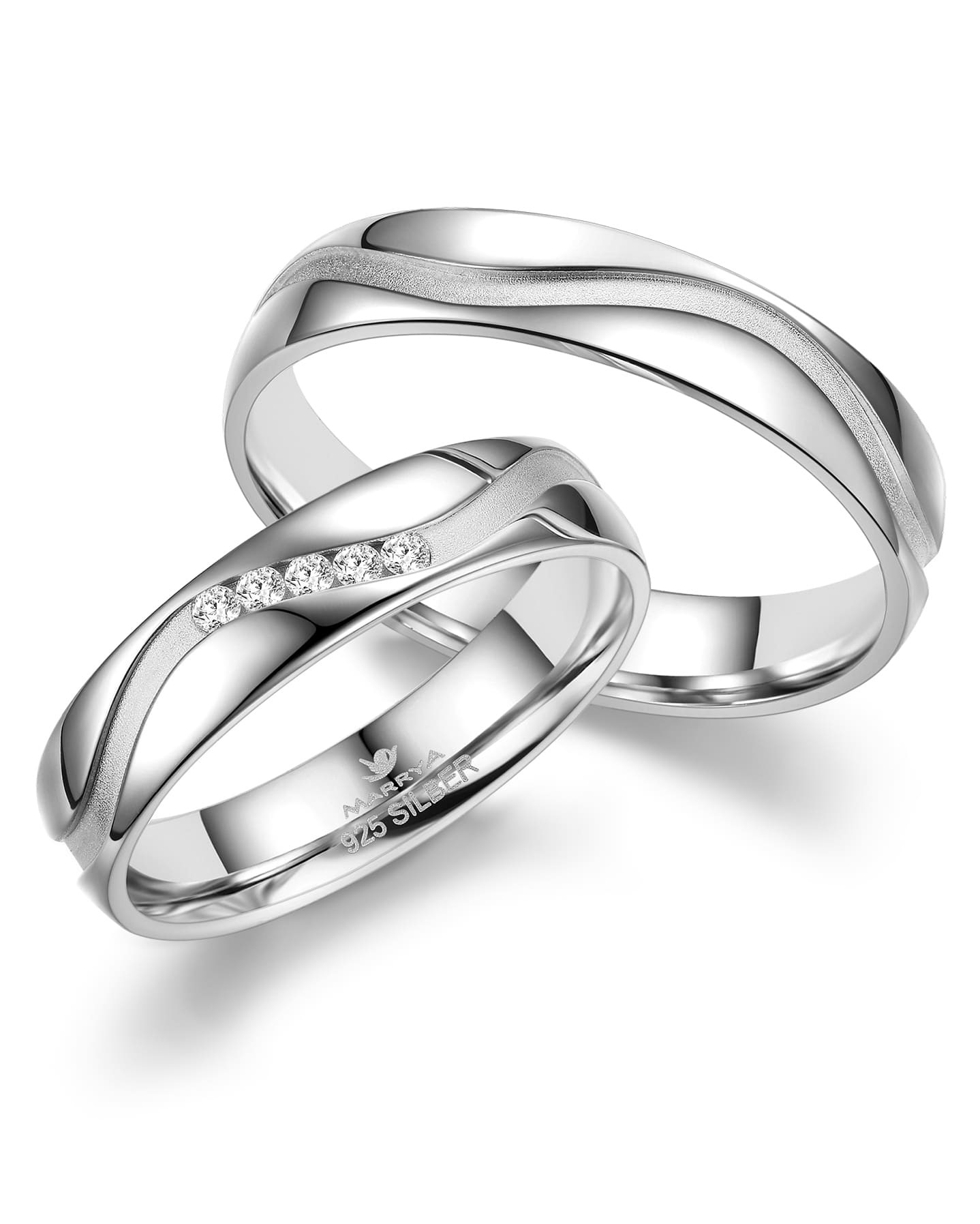 Marrya Verlobungsring »Silber Ringe Trauringe Eheringe Partnerringe«