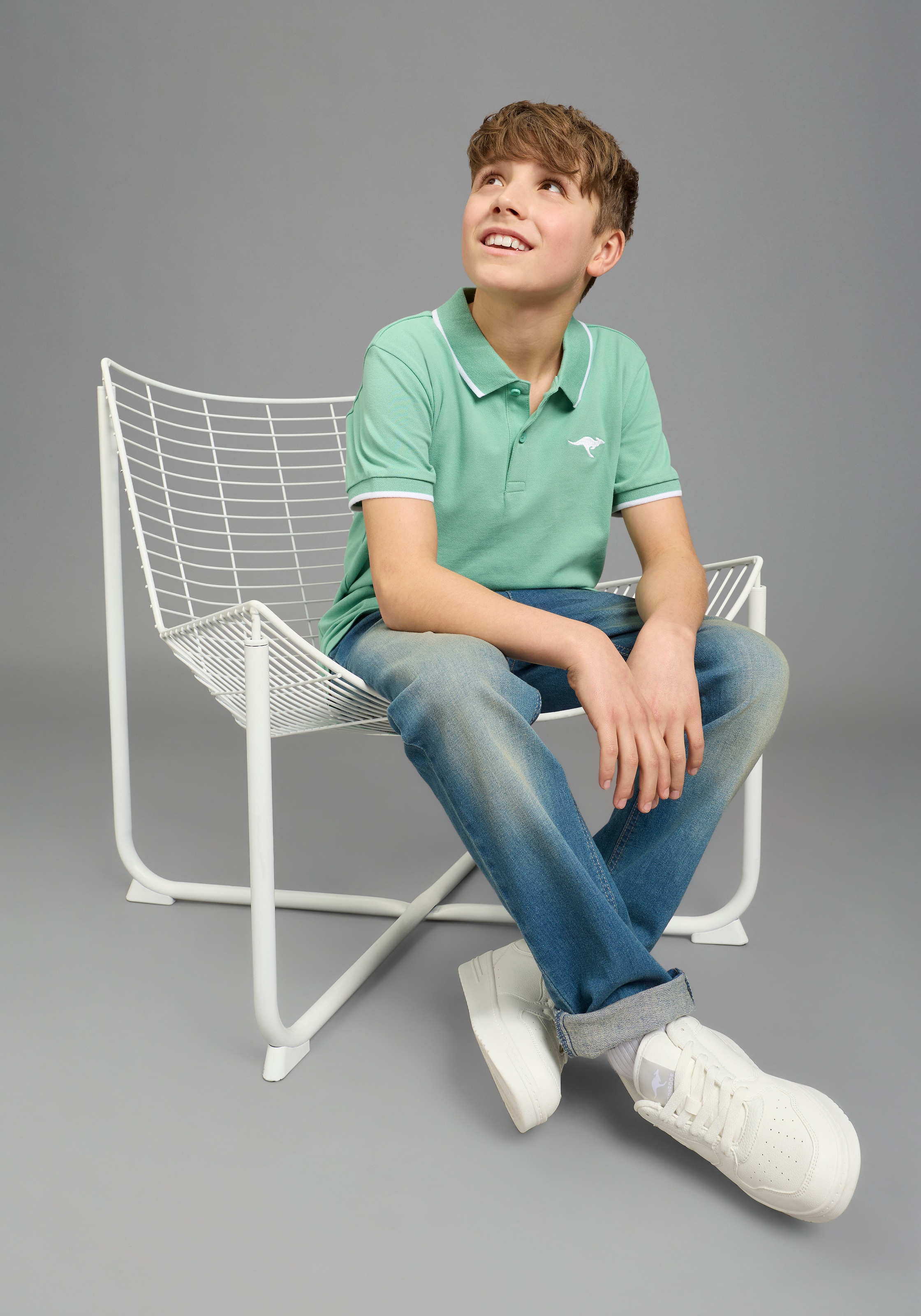 KangaROOS Poloshirt »Kangaroos 2er Pack Poloshirts« Packung, 2, 2 tlg. Kurzarm, Basic Passform, mit Logostickerei, mit Seitenschlitzen