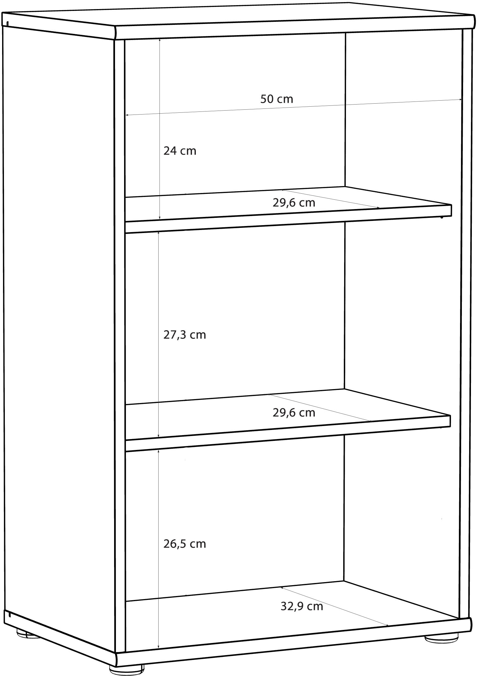 FORTE Regal »Tempra, Mehrzweckregal Höhe  85,5cm, 2 Ablageböden« Breite ca. 54 cm