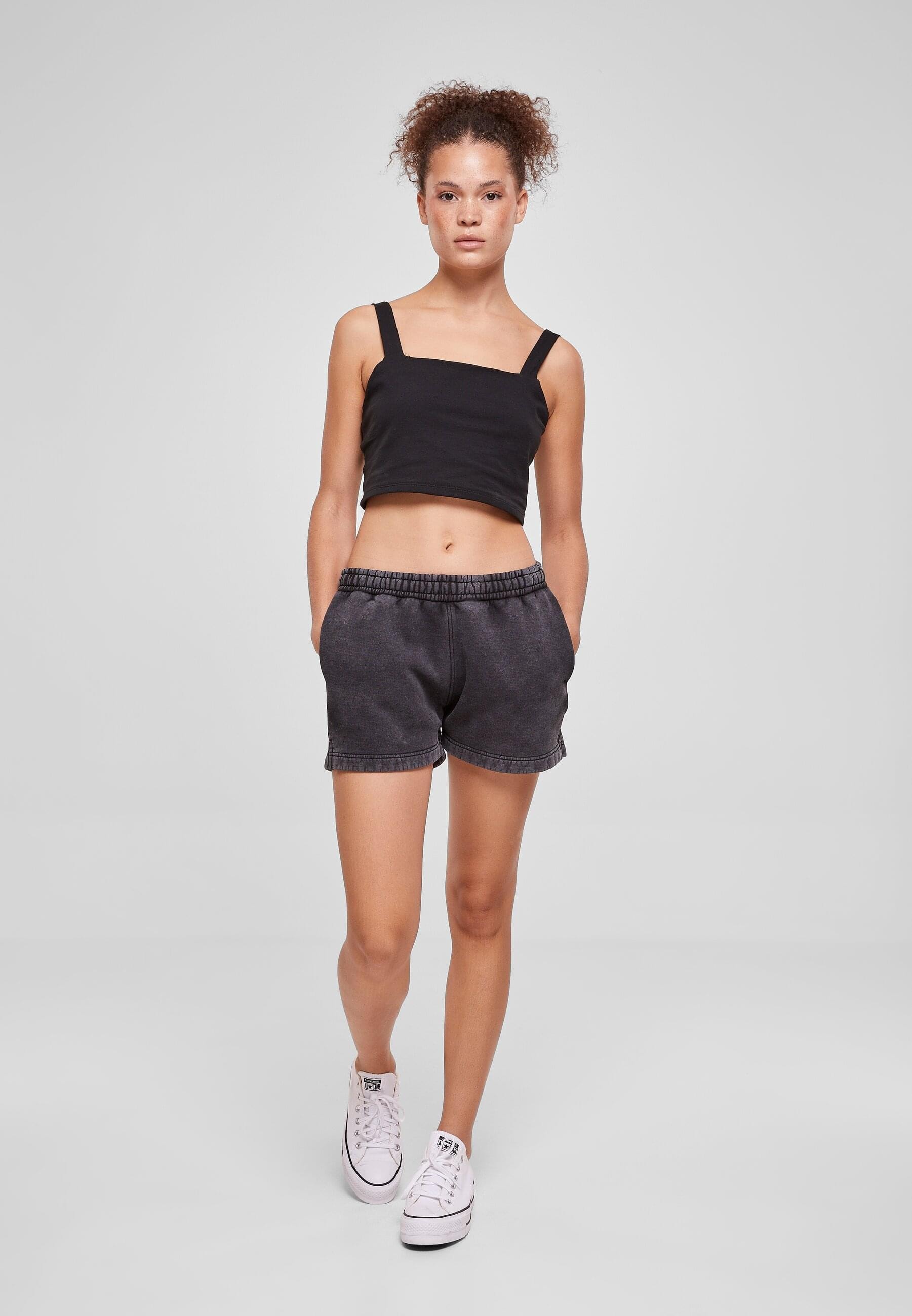 URBAN CLASSICS Sweatshorts »Urban Classics Damen Ladies Stone Washed Shorts«, (1 tlg.)