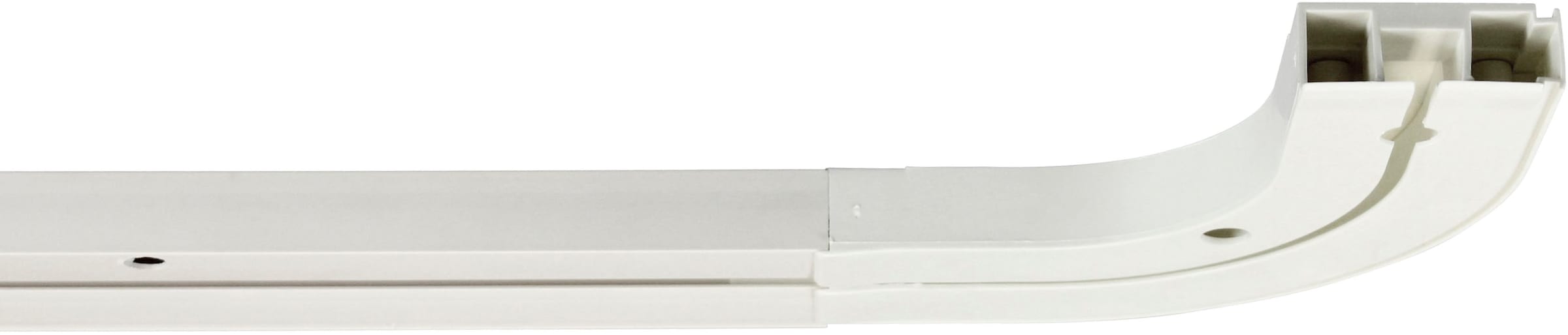 GARESA Gardinenschiene »Kunststoffschiene CREDO«, 1 läufig-läufig,  Wunschmaßlänge, seitlich mit Rundbögen (kein Spalt zwischen Vorhang und  Wand!) | BAUR
