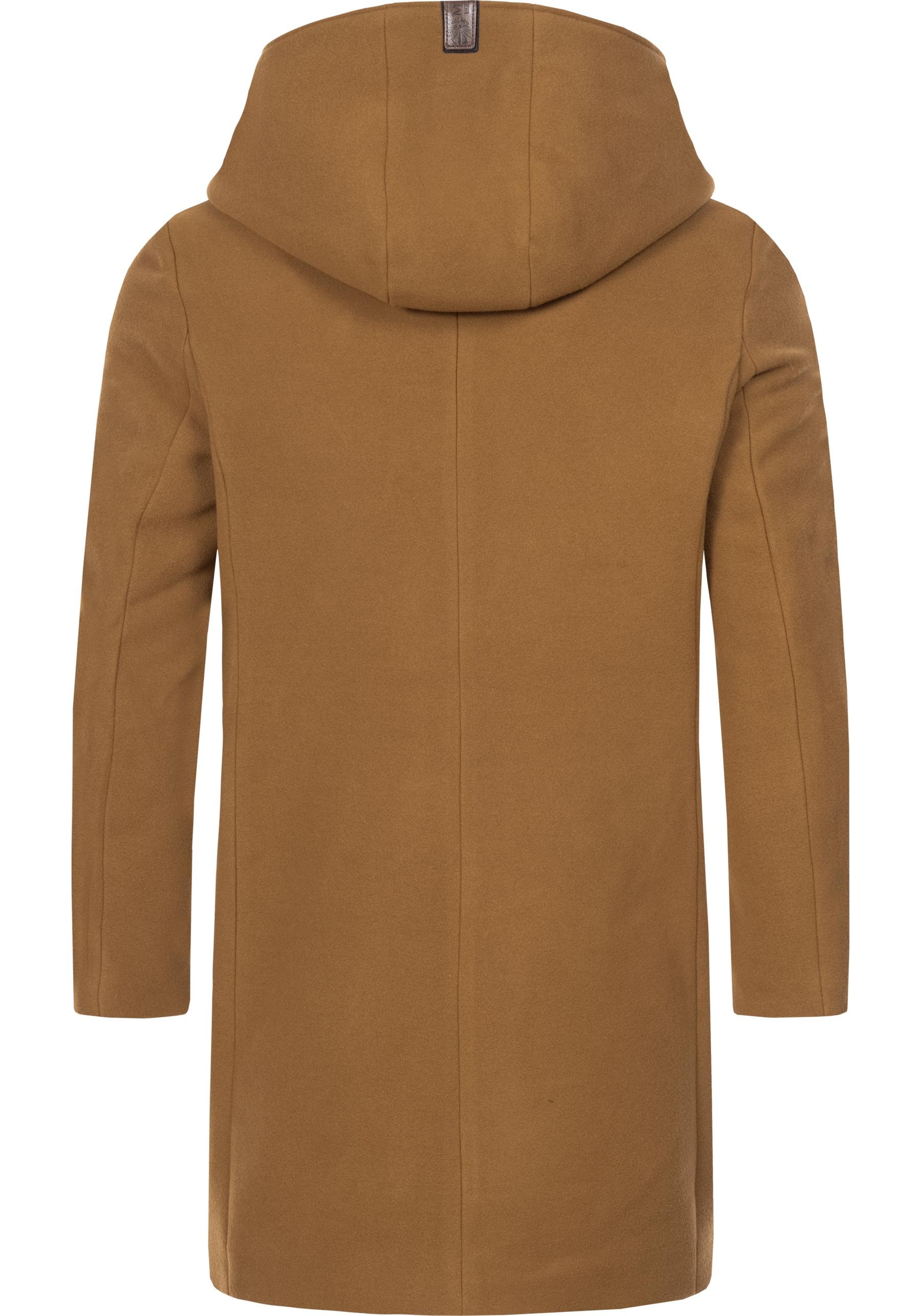 Marikoo Wintermantel »Irukoo«, stylischer Winterparka in Woll-Optik mit Kapuze