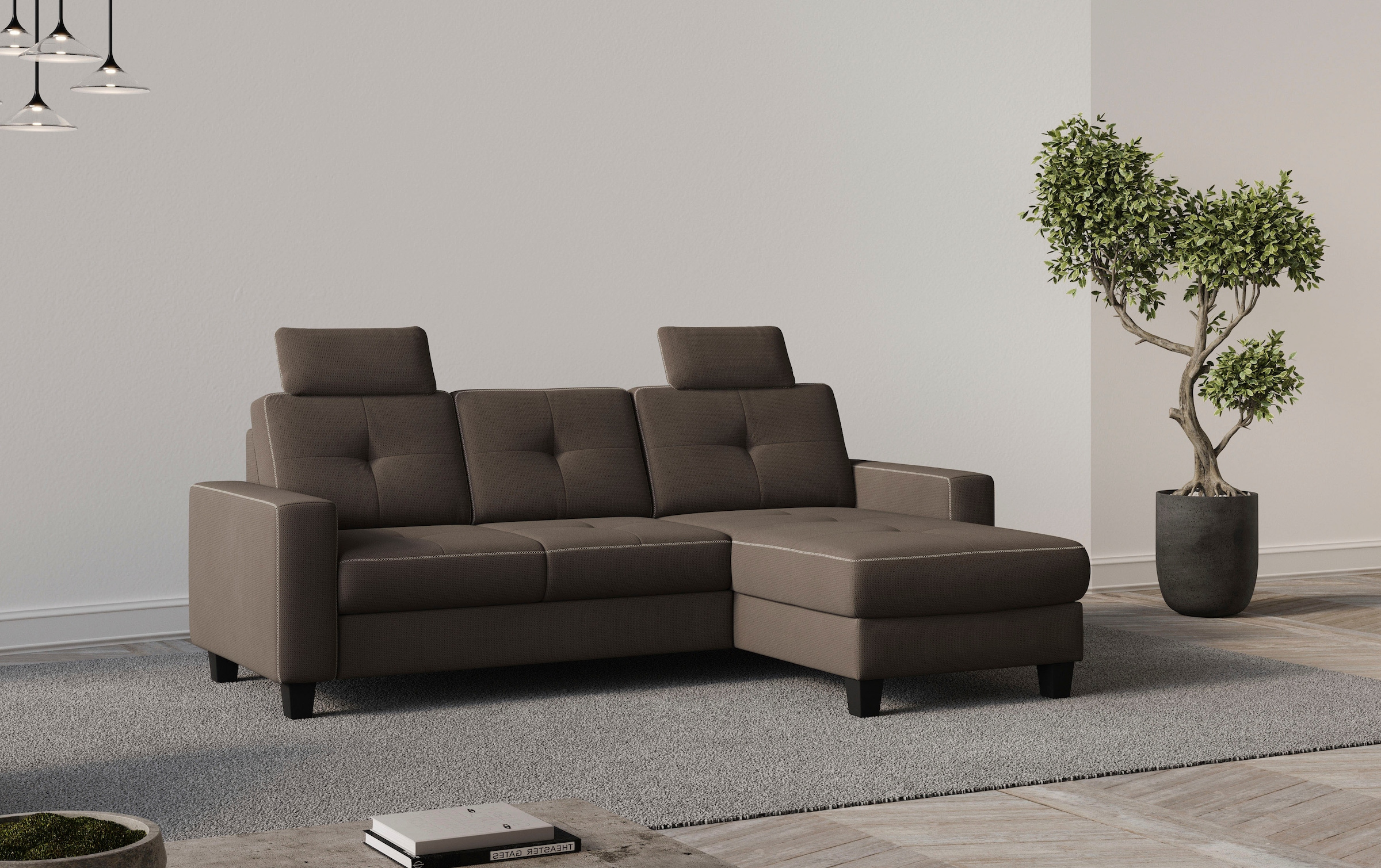 PLACES OF STYLE Ecksofa "Varese" wahlweise mit Bettfunktion und Bettkasten günstig online kaufen