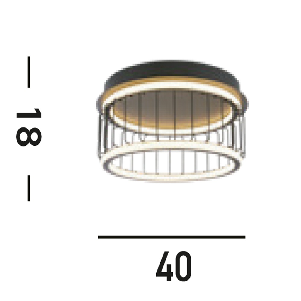 Searchlight Deckenleuchte »Circolo Cage Flush - Black Metal & White Silicon« LED-Modul 1 Stk. Warmweiß