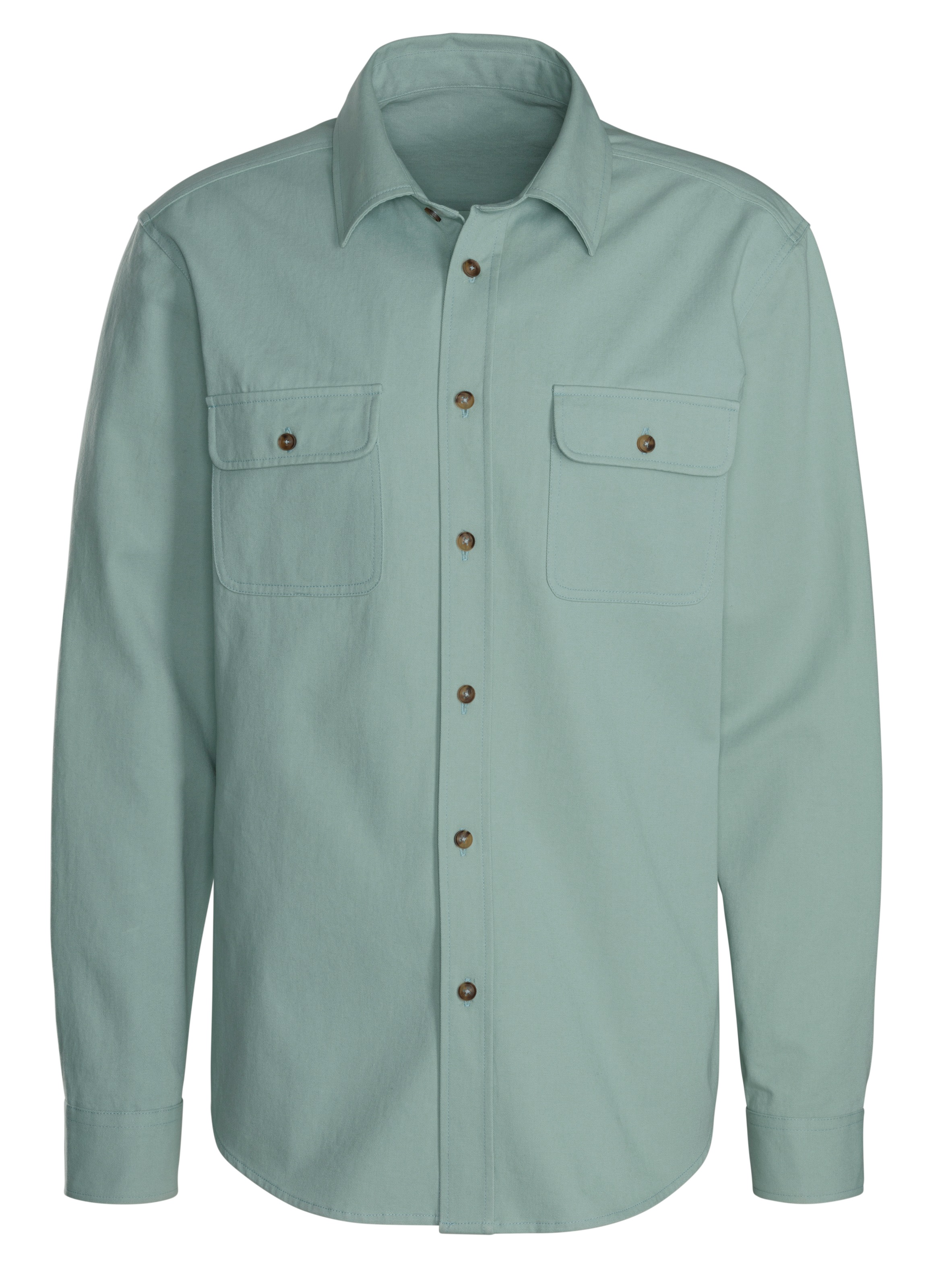 John Devin Langarmhemd, Overshirt aus reiner Baumwolle, mit aufgesetzten Ta günstig online kaufen