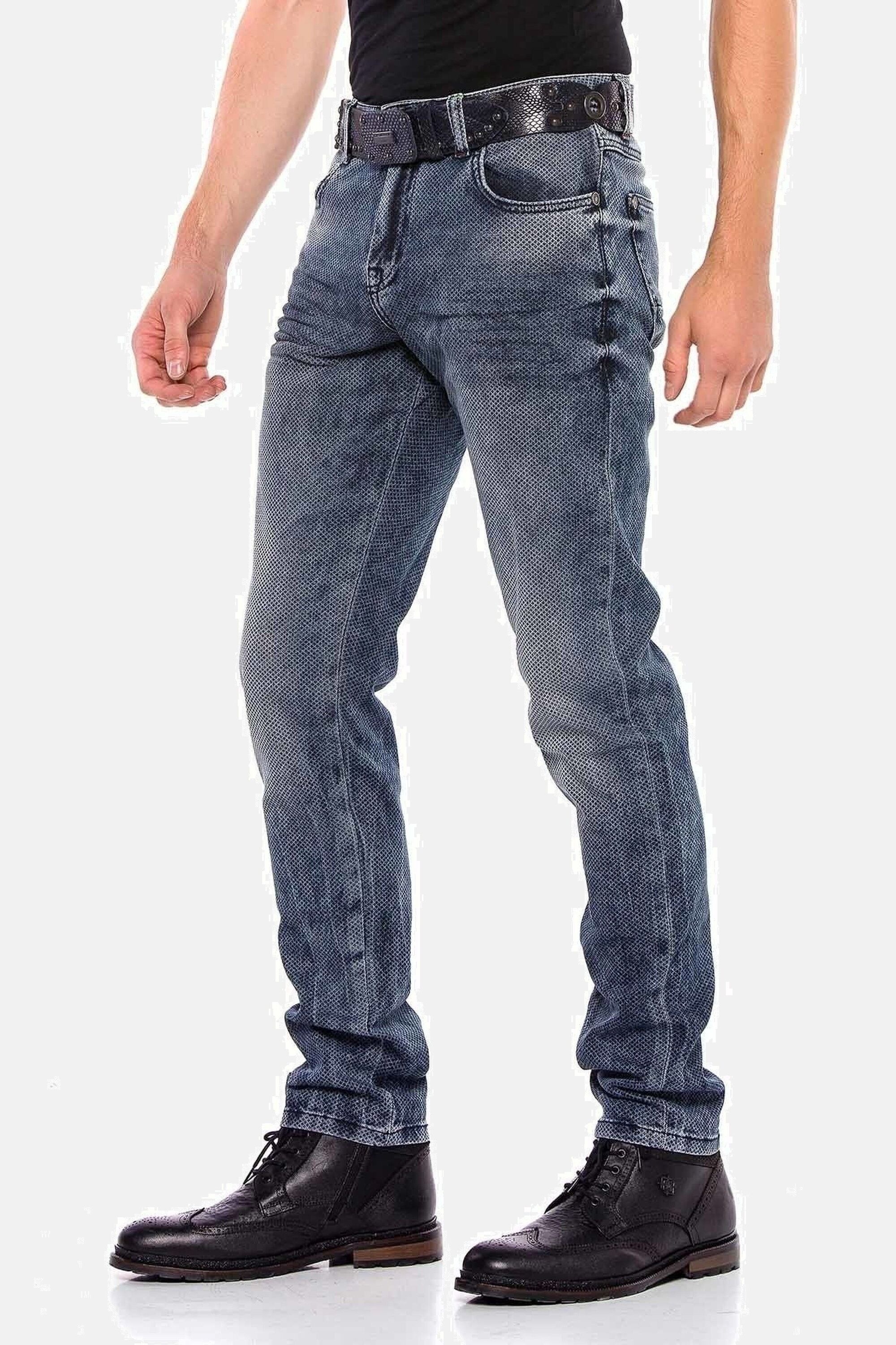 Cipo & Baxx Slim-fit-Jeans "Jeans", mit Allover-Gitter-Musterung, CD543