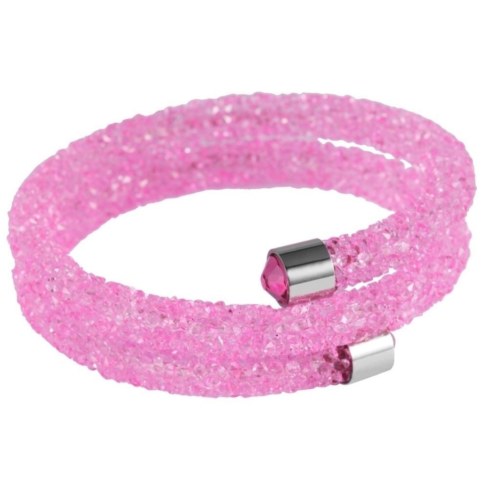 ADELIA ́S Damen Armreif "Armband – Armreif aus Edelstahl mit Zirkonia Ø 7,0 cm cm", 7cm, Edelstahl, pink, Edelstahl, Armbänder, Perfekt als Geschenk
