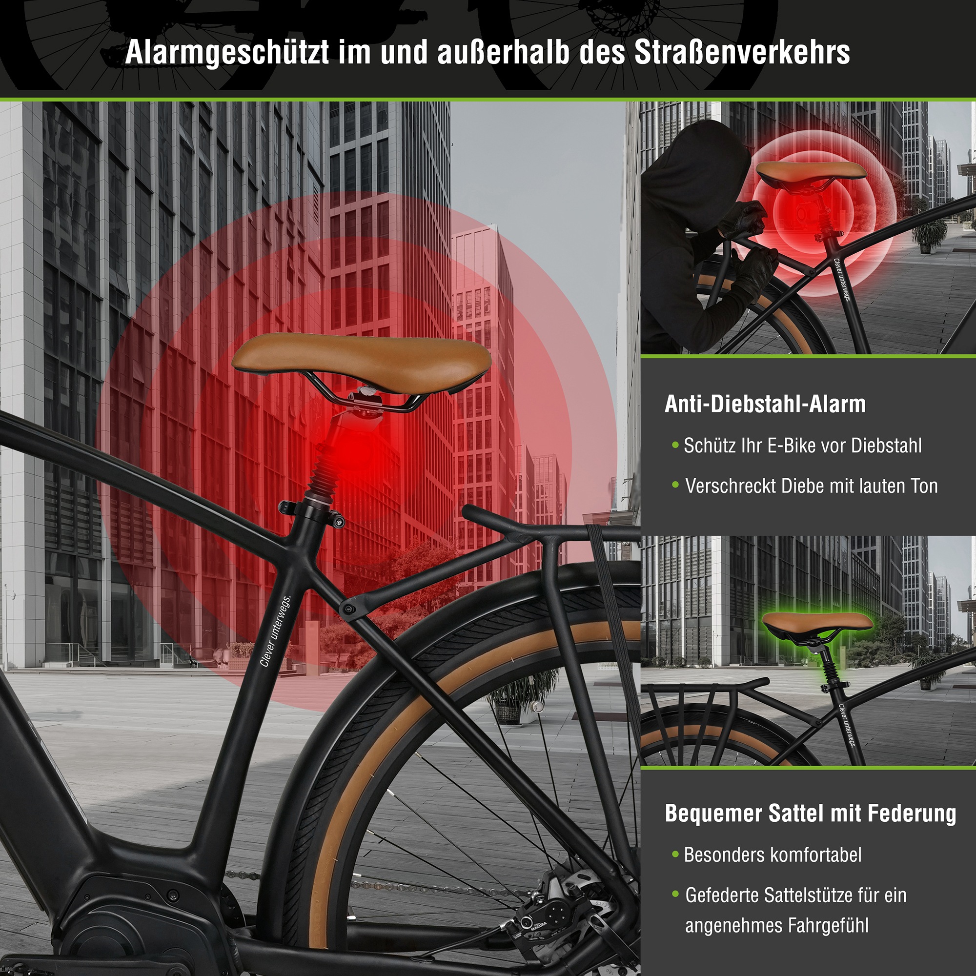 SachsenRad »S8 Centro mit Alarmanlage« 10 Gang Shimano Kettenschaltung Mittelmotor 250 W