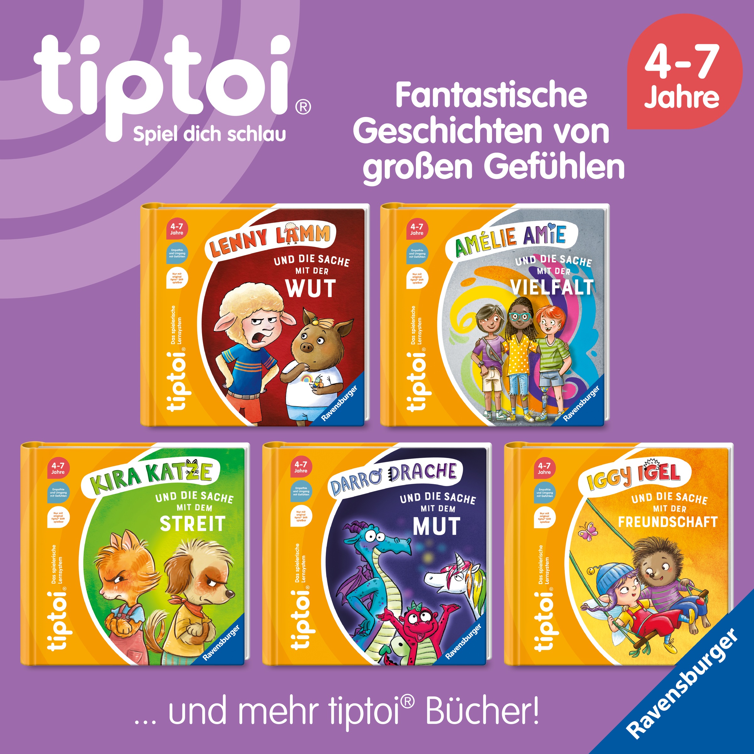 Ravensburger Kinderbuch »tiptoi® Bildergeschichten über den Umgang mit Gefühlen« Iggy Igel und die Sache mit der Freundschaft; Made in Europe
