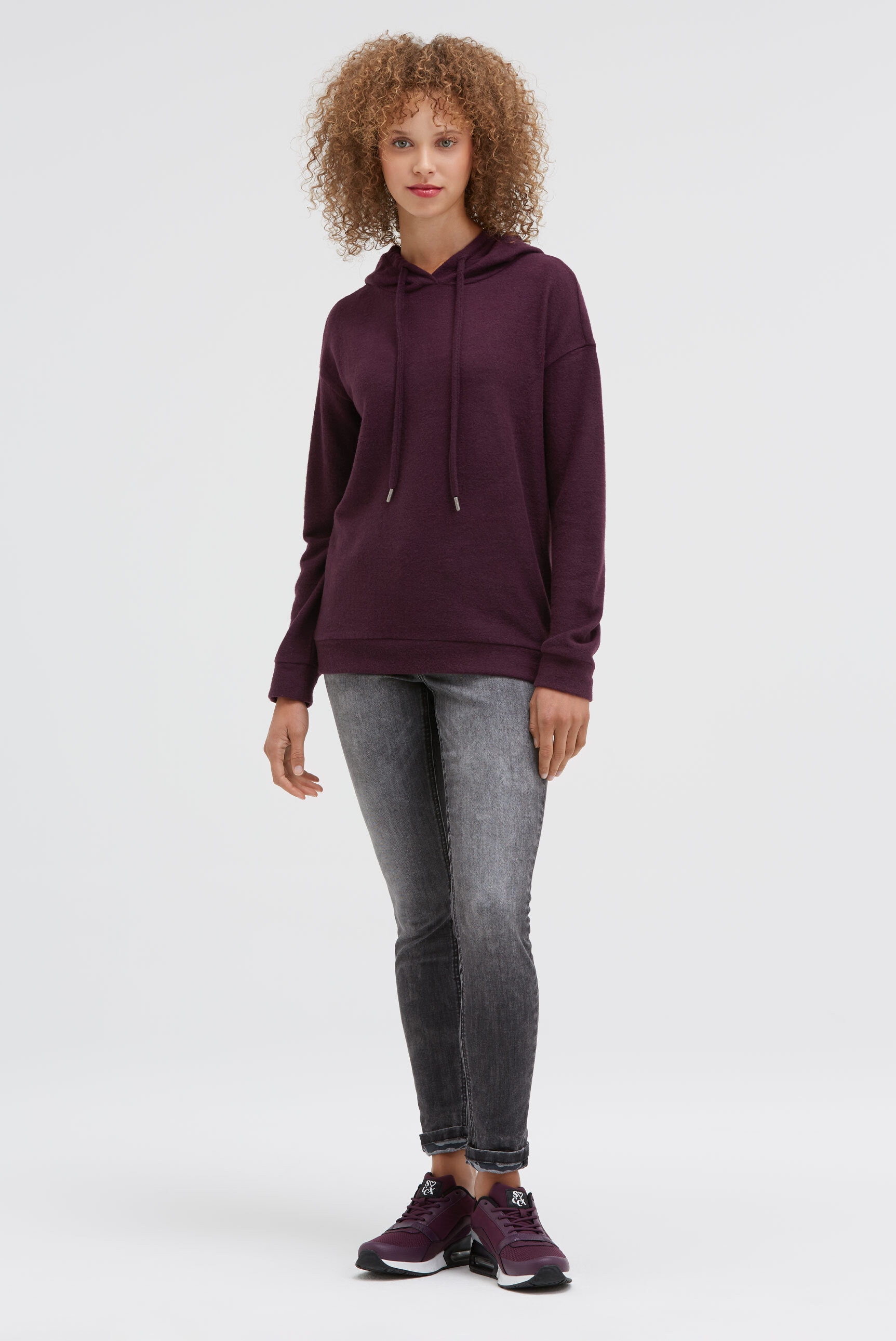 SOCCX Kapuzenpullover aus Flauschstrick