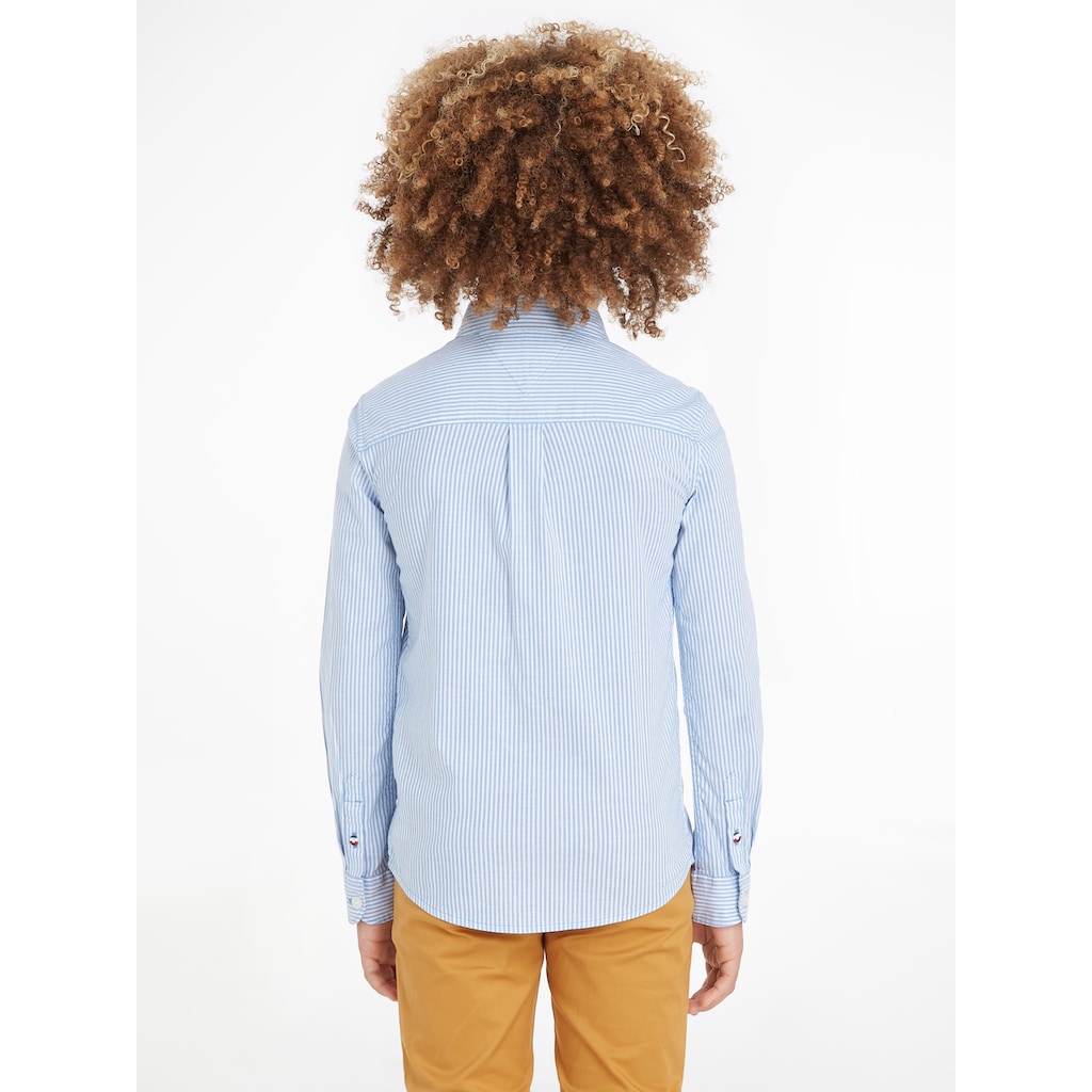 Tommy Hilfiger Langarmhemd »FLEX ITHACA SHIRT L/S«, Kinder bis 16 Jahre mit Logostickerei