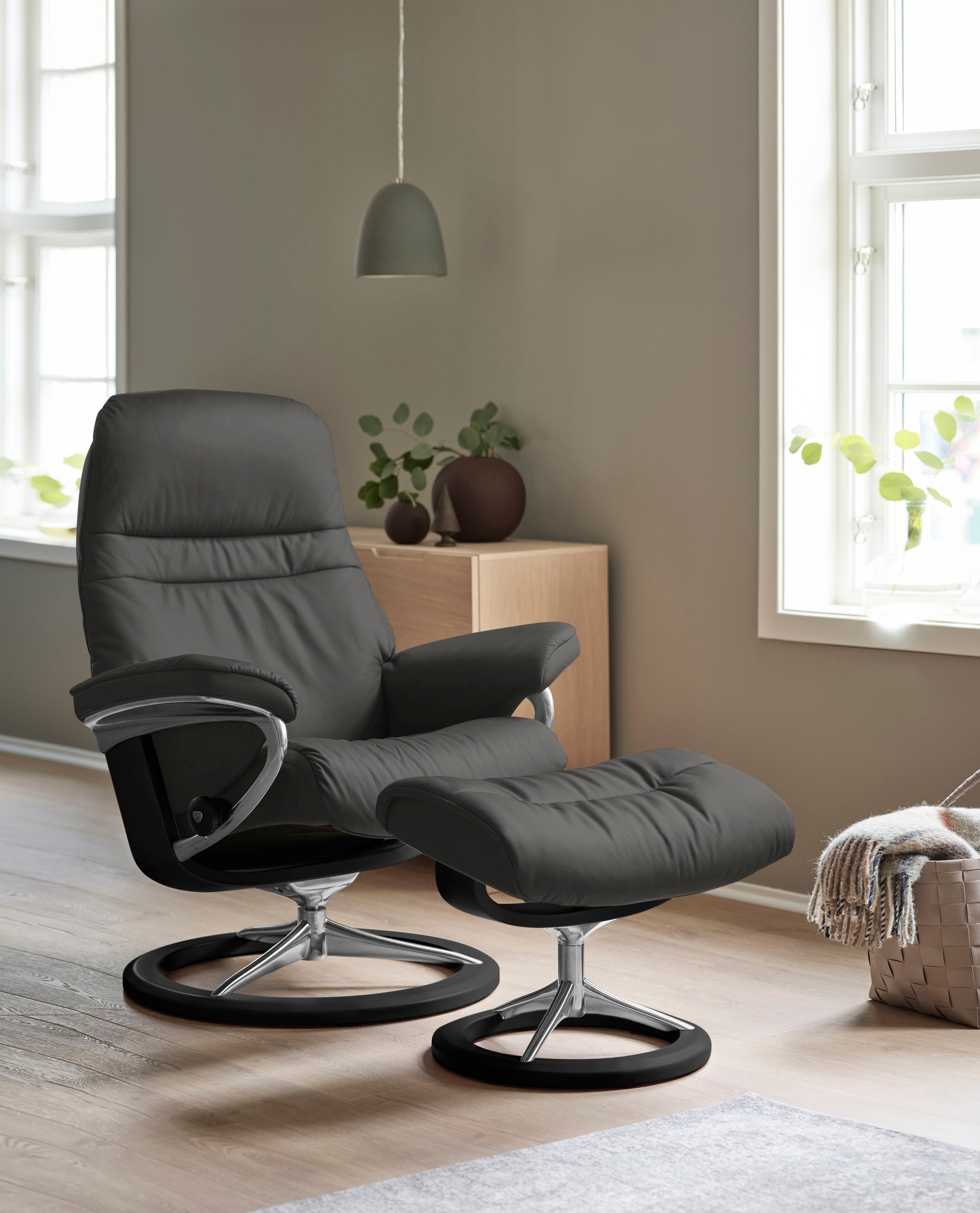 Stressless Relaxsessel "Sunrise" Relaxsessel mit Hocker, mit Signature Base günstig online kaufen