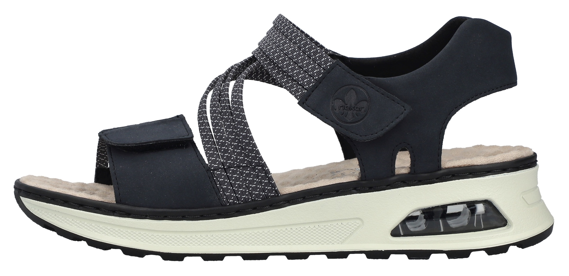 Rieker Keilsandalette, Sommerschuh, Outdoorschuh, Trekkingschuh mit genoppter Innensohle