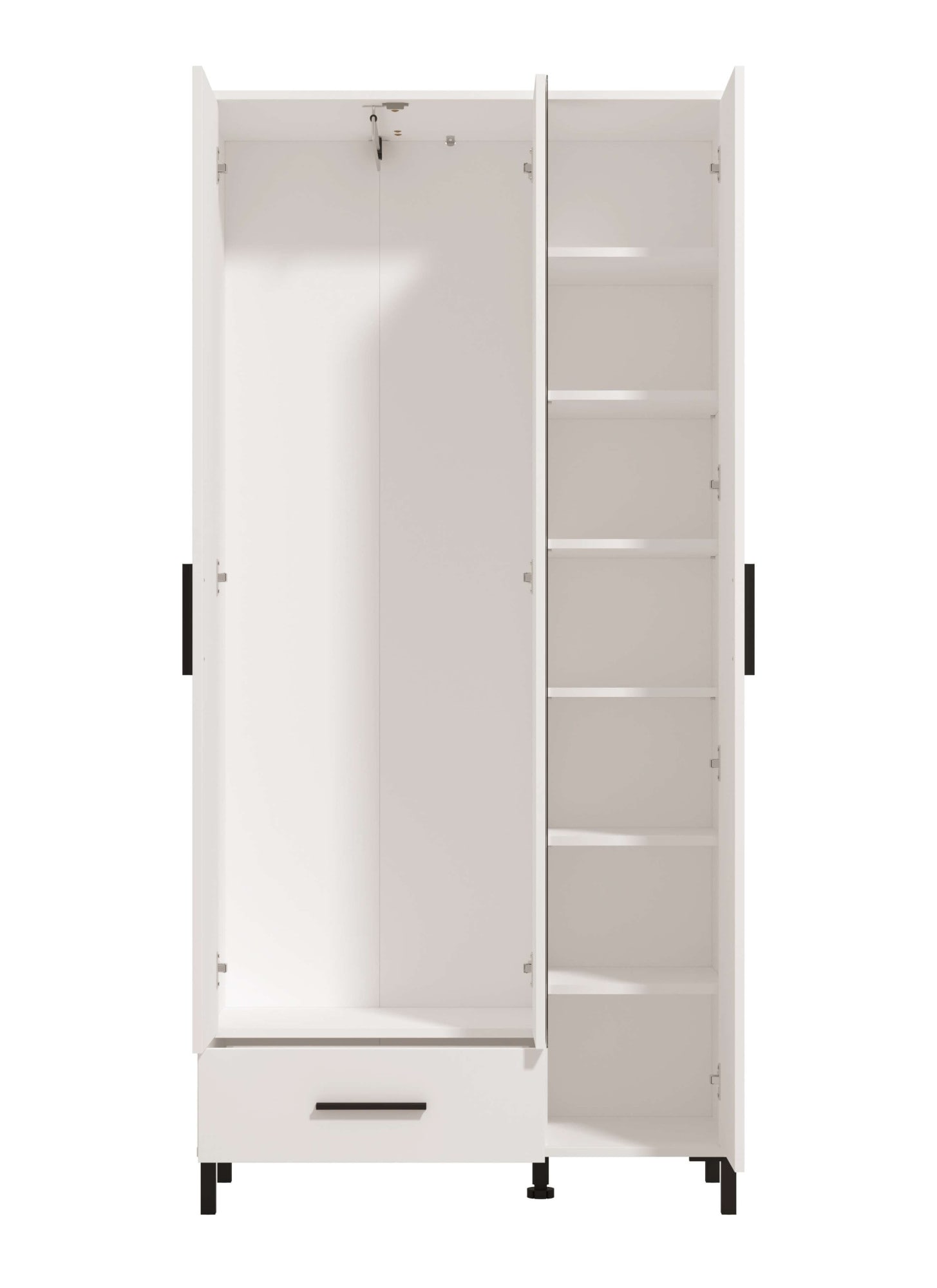 Home affaire Garderobenschrank »Orkney Kleiderschrank, Stauraumschrank, Flurschrank, Höhe 193 cm«, Spiegeltür, Breite 93 cm, ausziehbare Kleiderstange, Schublade