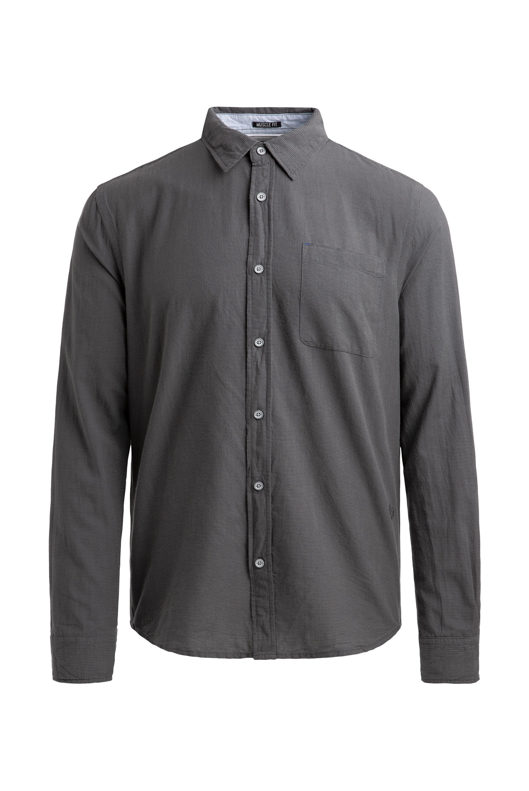 CMPD Langarmhemd mit filigranem Streifenmuster