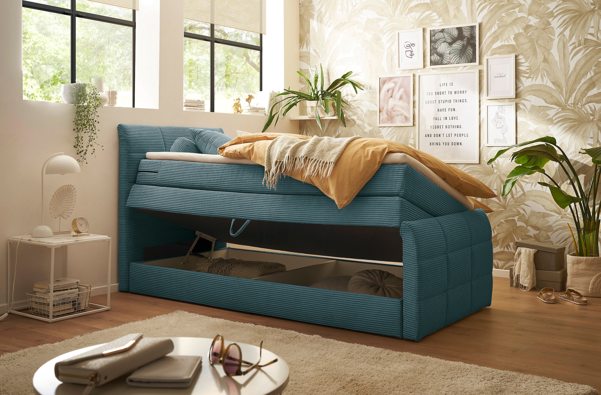 ED EXCITING DESIGN Boxspringbett »Bolivia«, harte Seite mit Kokosmatte, weiche Seite mit Filzabdeckung