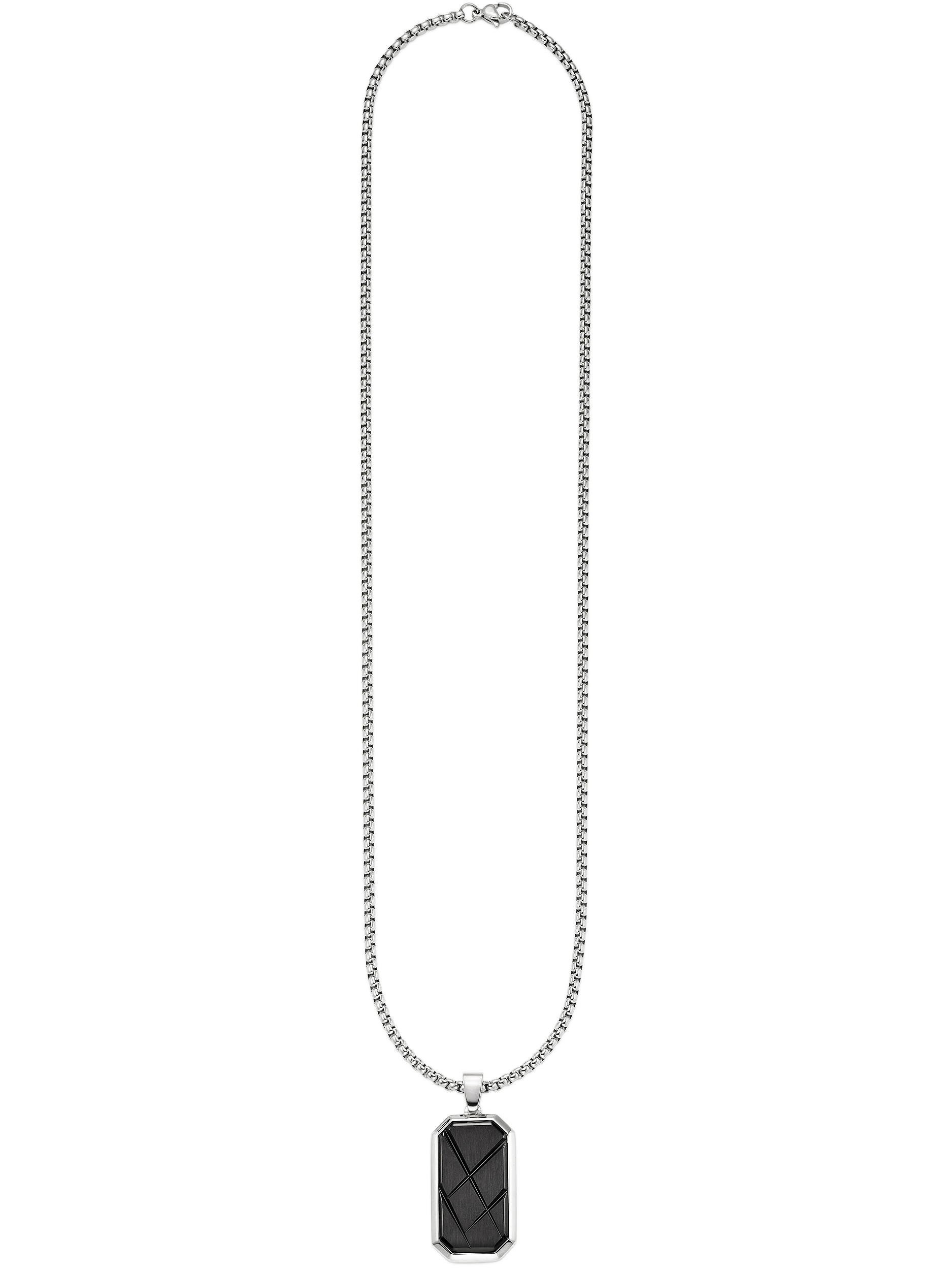 Bruno Banani Kette mit Anhänger »Edelstahlkette mit schwarzer Platte«