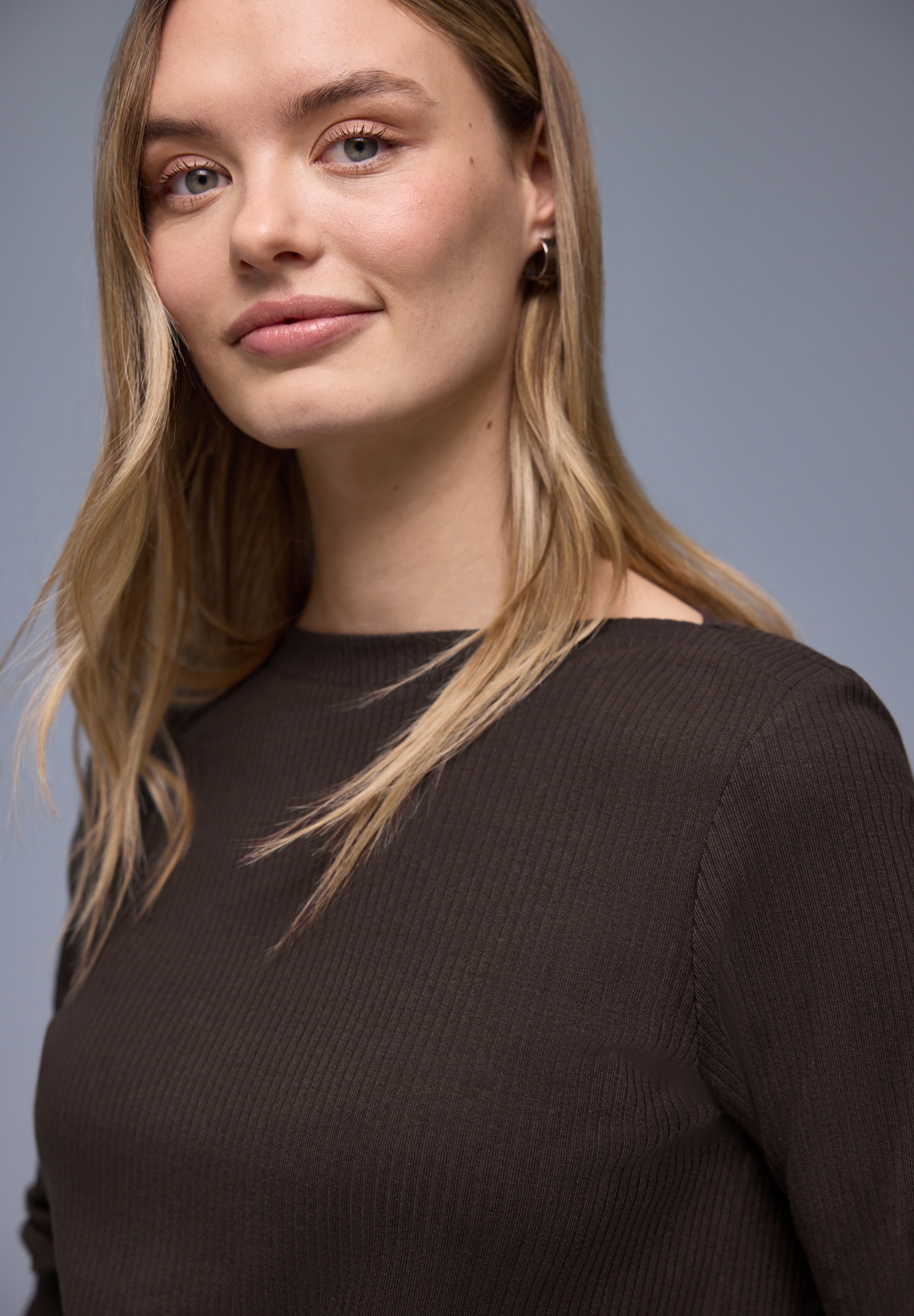 STREET ONE 3/4-Arm-Shirt in Rippstruktur