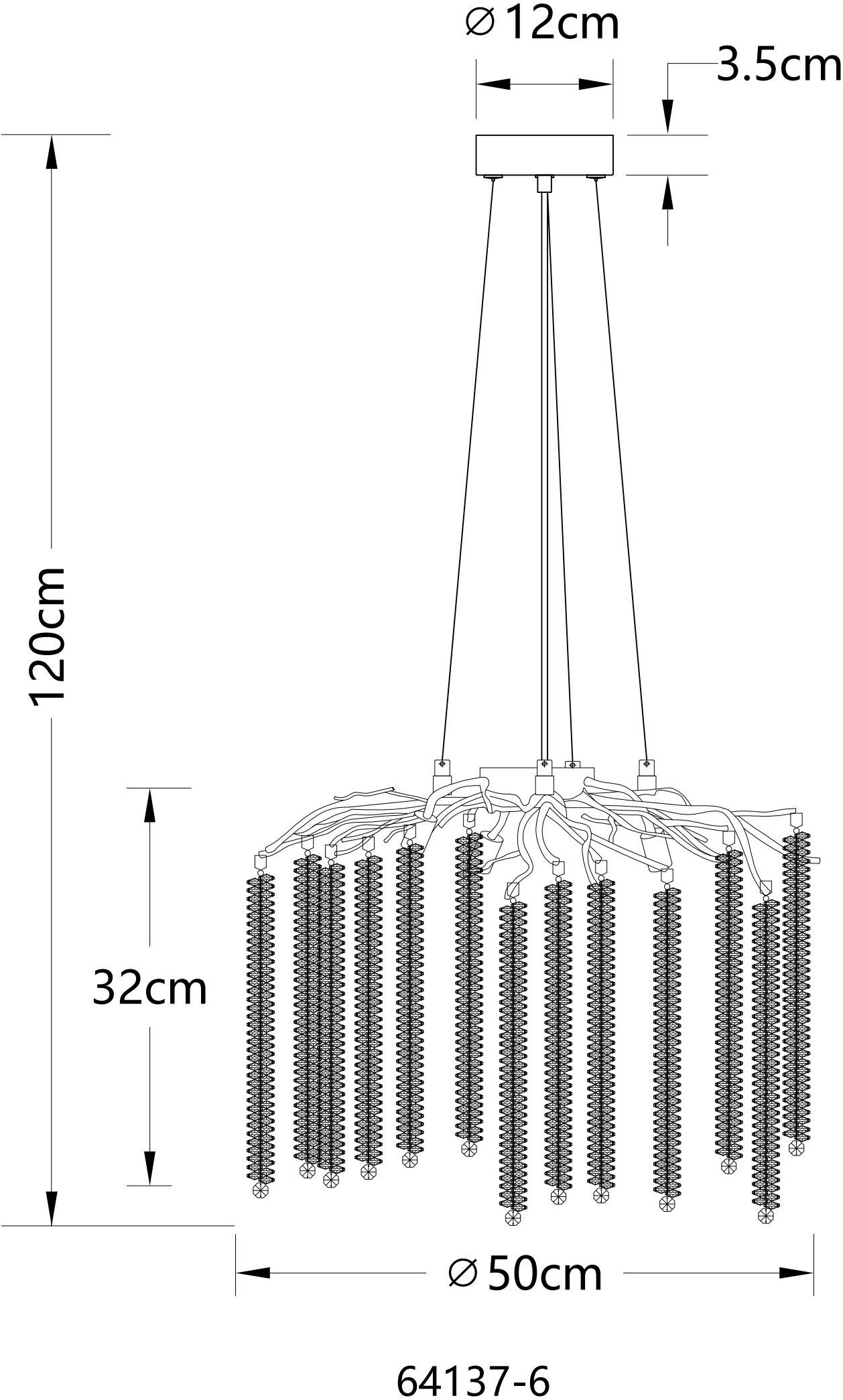 GLOBO LIGHTING Hängeleuchte »LAVERNE« G9 1 Stk. Kristall Luster chrom, G9 Fassung, luxuriös, höhenverstellbar