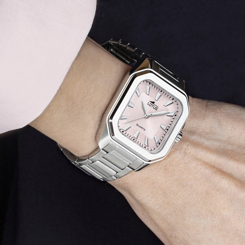 Lotus Quarzuhr »Square«, Armbanduhr, Damenuhr, Edelstahlarmband, analog