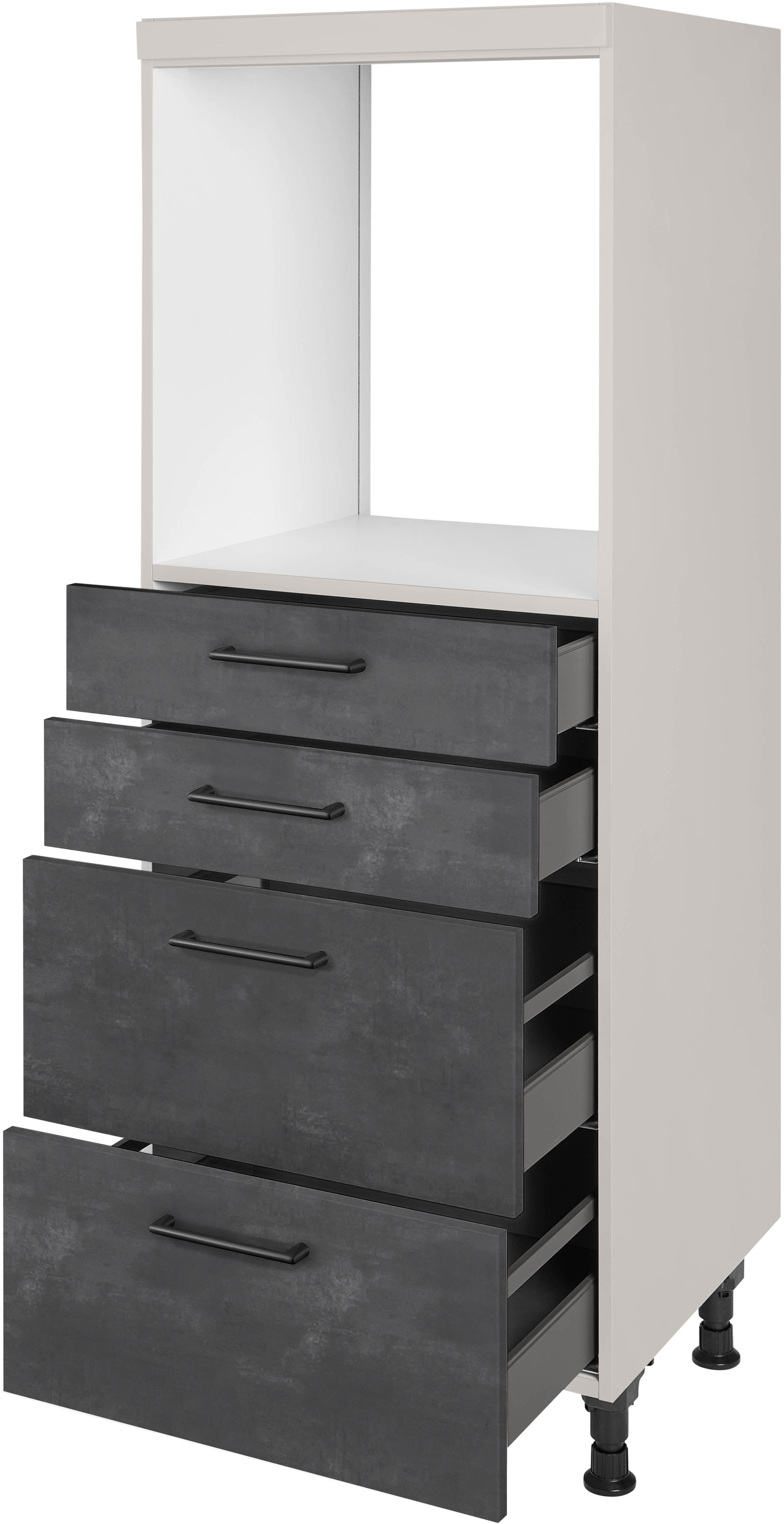 nobilia® Herdumbauschrank »"MIAMI", mit Schubkästen und Auszügen,« vormontiert, Breite/Höhe: 60/167,8 cm