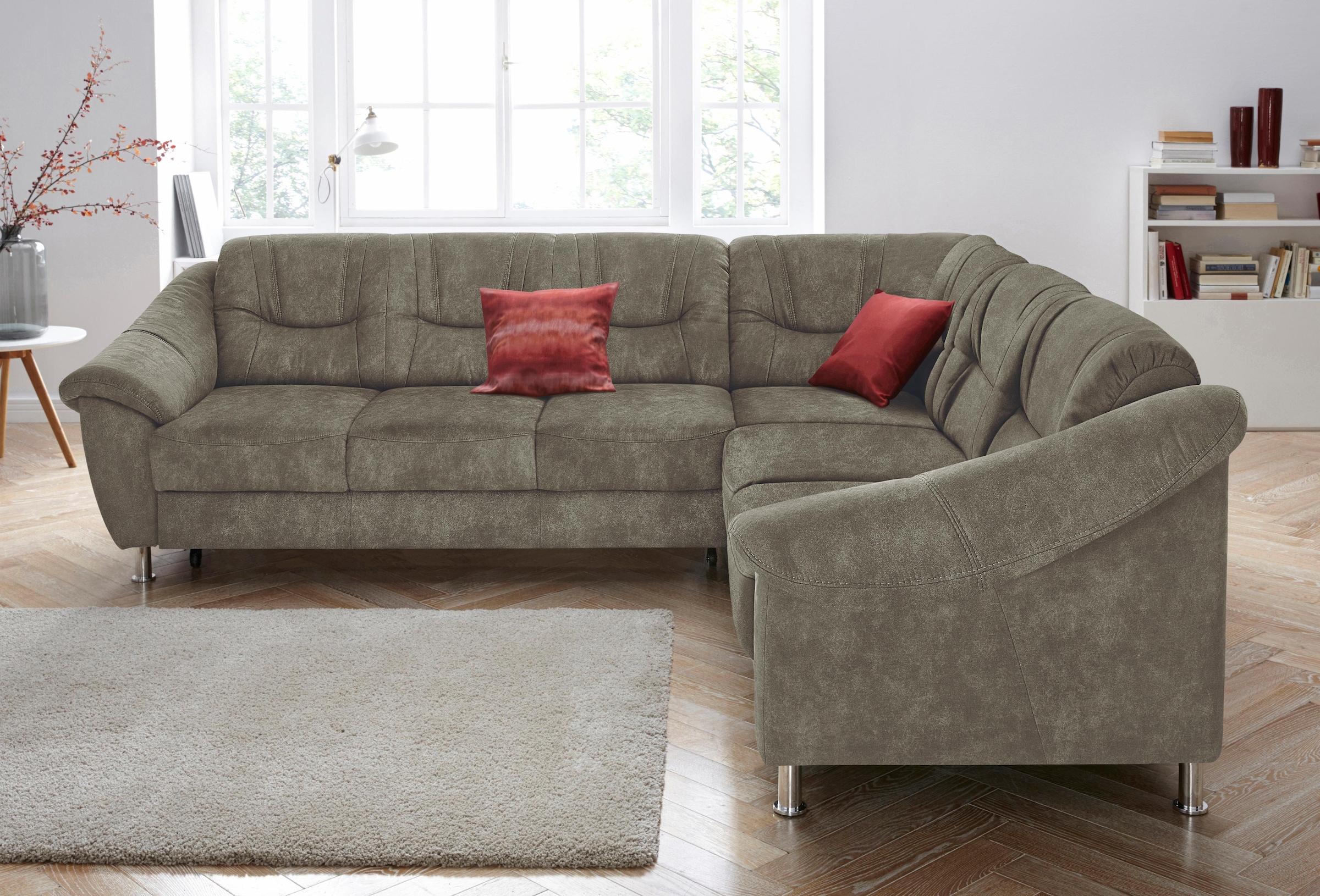 sit&more Ecksofa »Salsa L-Form«, mit Federkern, wahlweise mit Bettfunktion