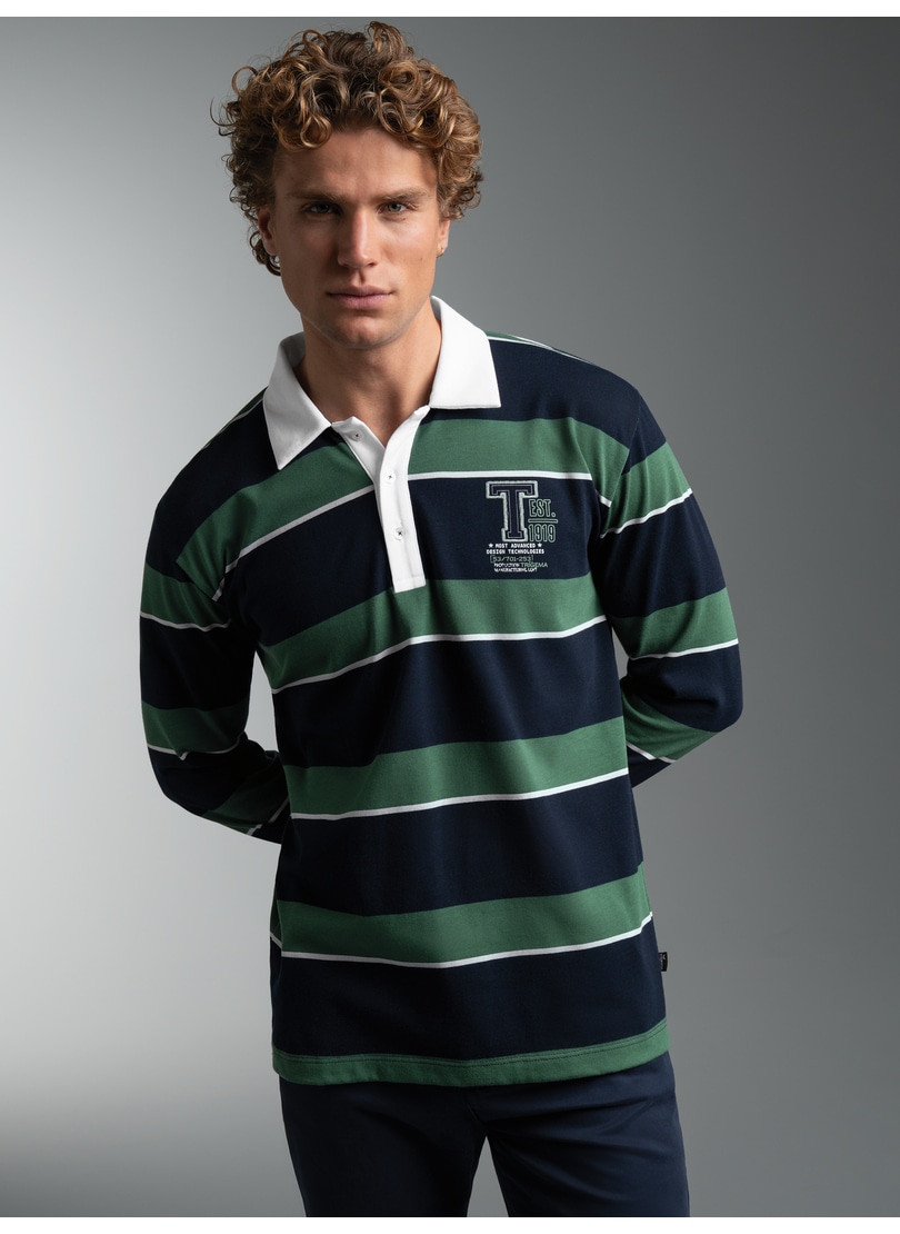 Trigema Poloshirt "TRIGEMA Langarm Poloshirt mit Ringelmuster" 1 günstig online kaufen