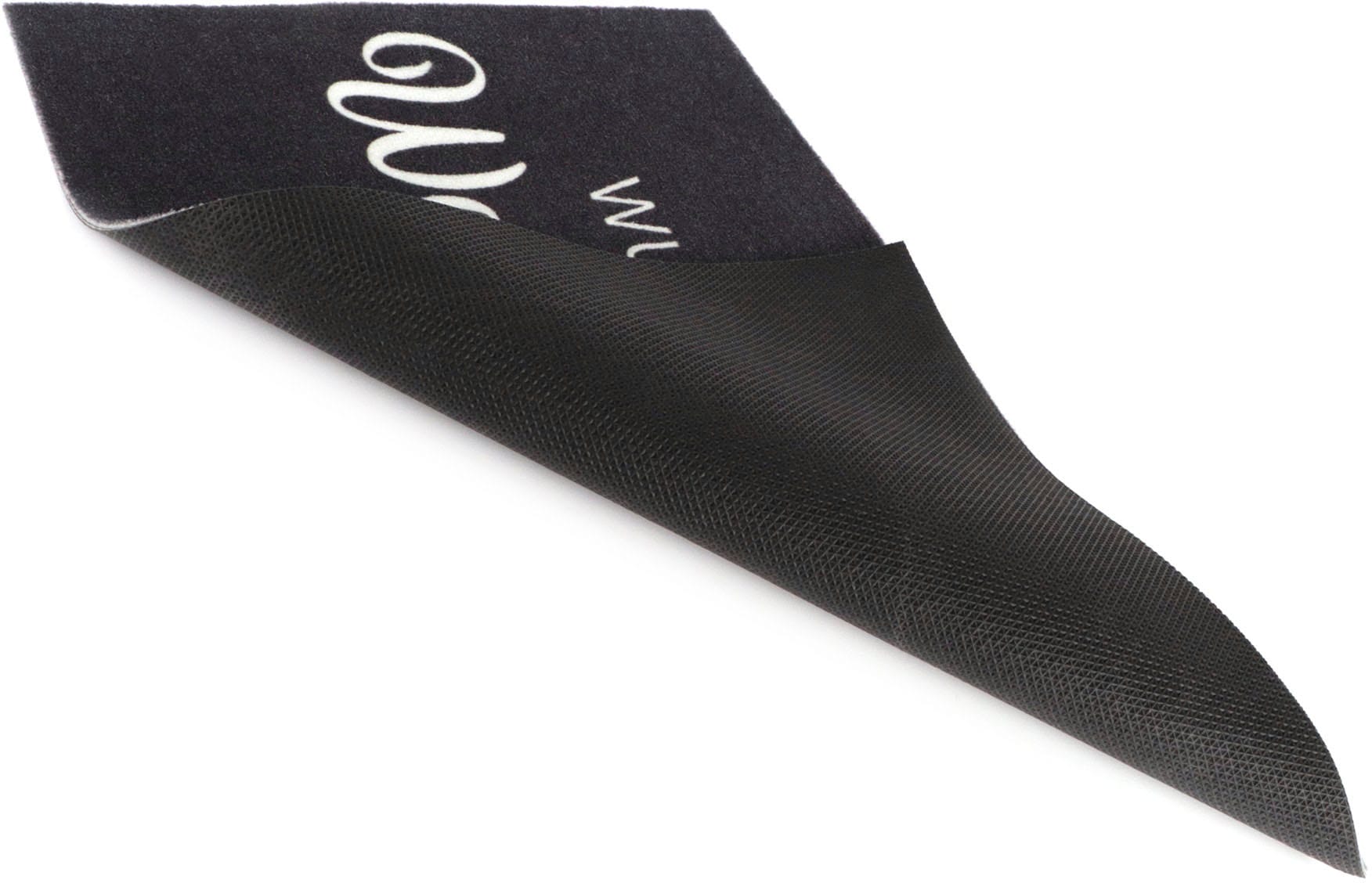 Primaflor-Ideen in Textil Fußmatte »VELVET - WEIHNACHTSZEIT, Made in Belgium«, rechteckig, 5 mm Höhe, Schmutzfangmatte, Weihnachten, mit Spruch, waschbar, rutschhemmend
