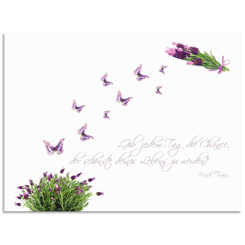 Artland Küchenrückwand »Lila Schmetterlinge an Lavendel«, (1 tlg.)
