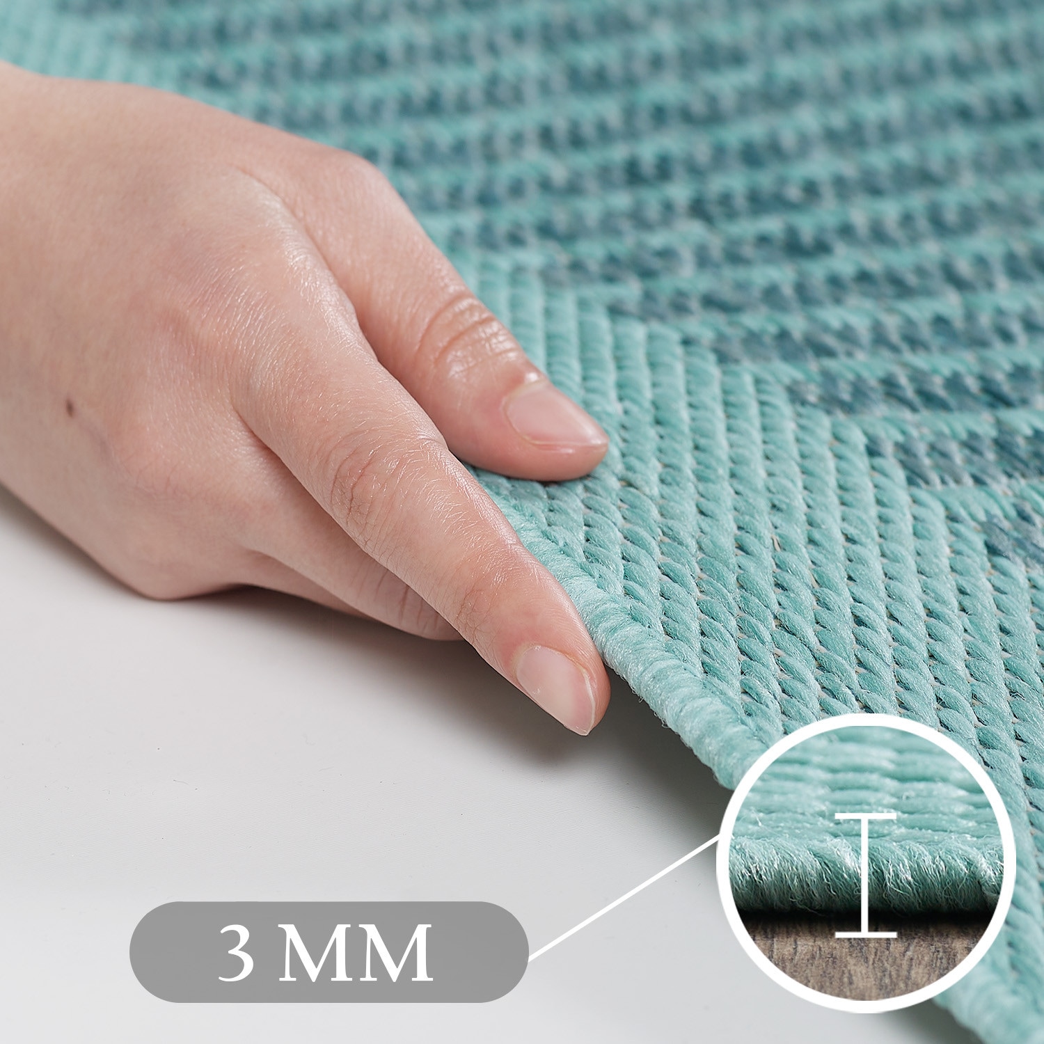 Ayyildiz Teppiche Outdoorteppich »GIZA 1410«, rund, 3 mm Höhe, In- und Outdoor, Wetterfest, Wasserabweisend, robust