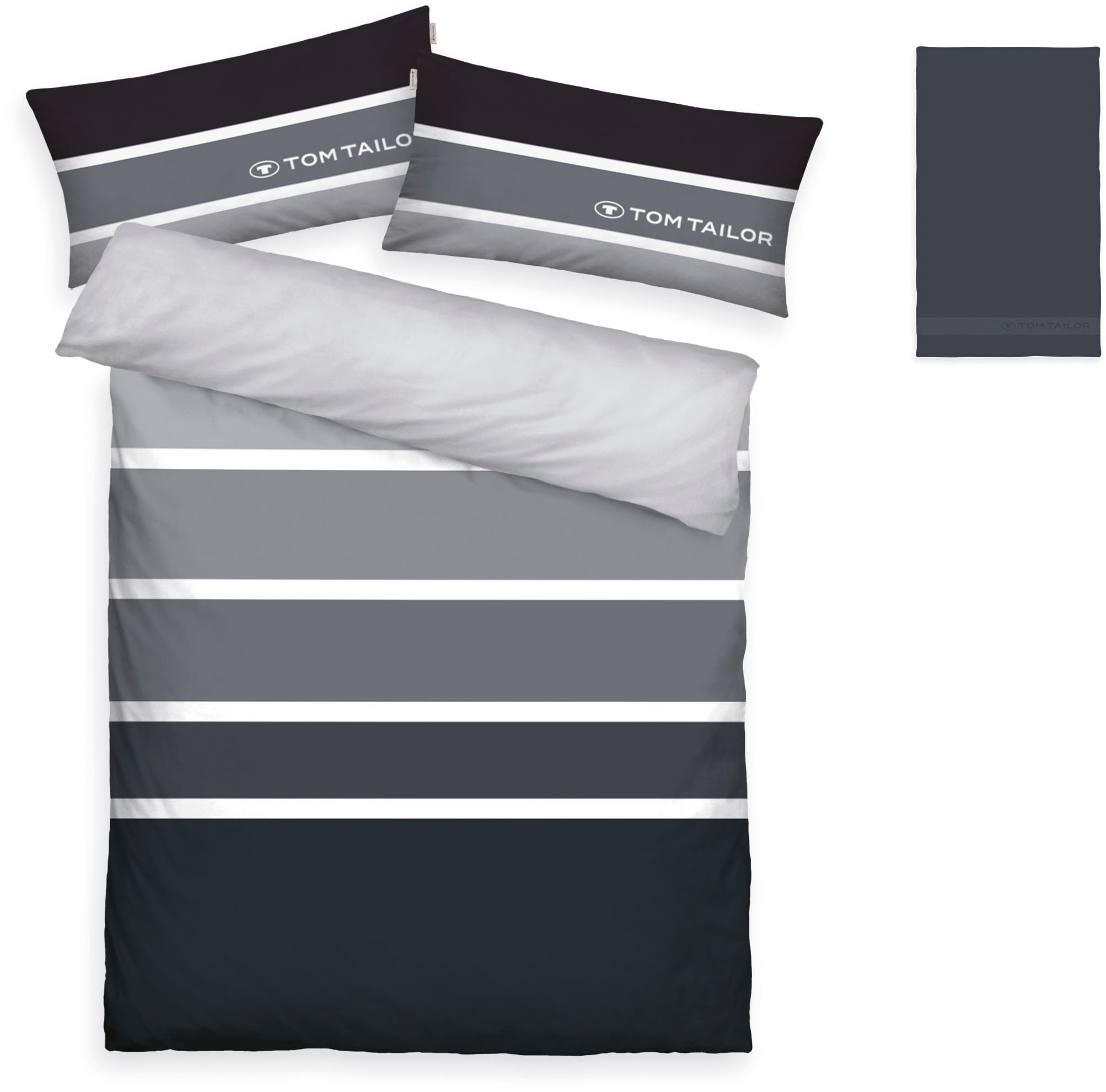 TOM TAILOR HOME Bettwäsche »Felix in Gr. 135x200 oder 155x220 cm«, mit GRATIS-Zugabe: Gästehandtuch...