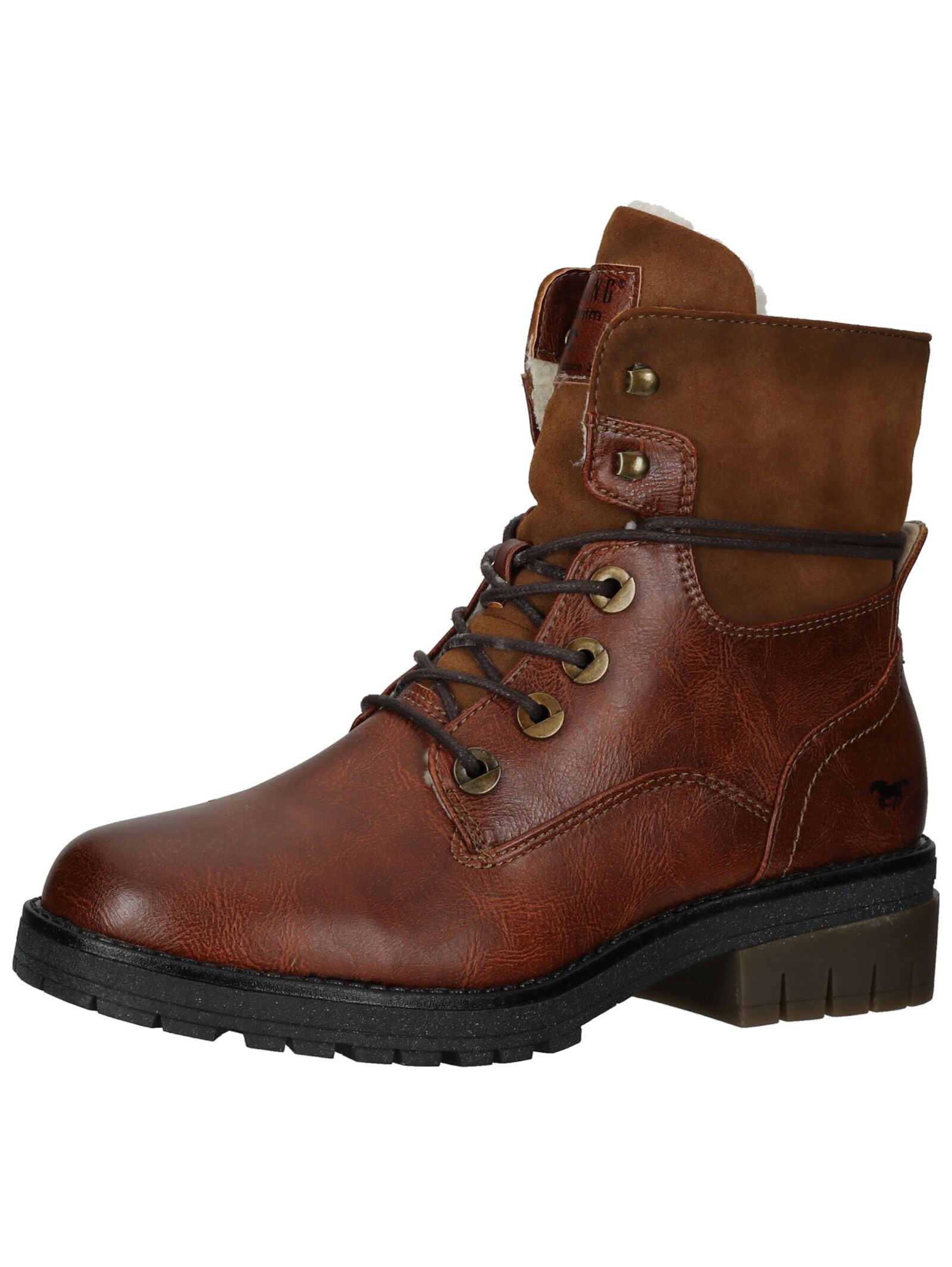 Mustang Shoes Schnürstiefelette "Mustang Shoes Stiefelette Lederimitat" günstig online kaufen