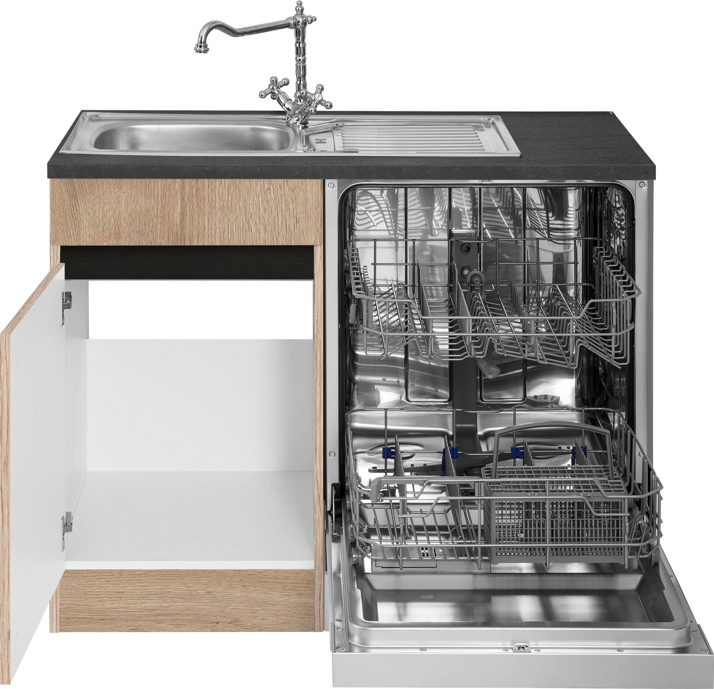 OPTIFIT Winkelküche »Roth«, Stellmaße 300x175 cm, wahlweise mit E-Geräten, mit Apothekerschrank