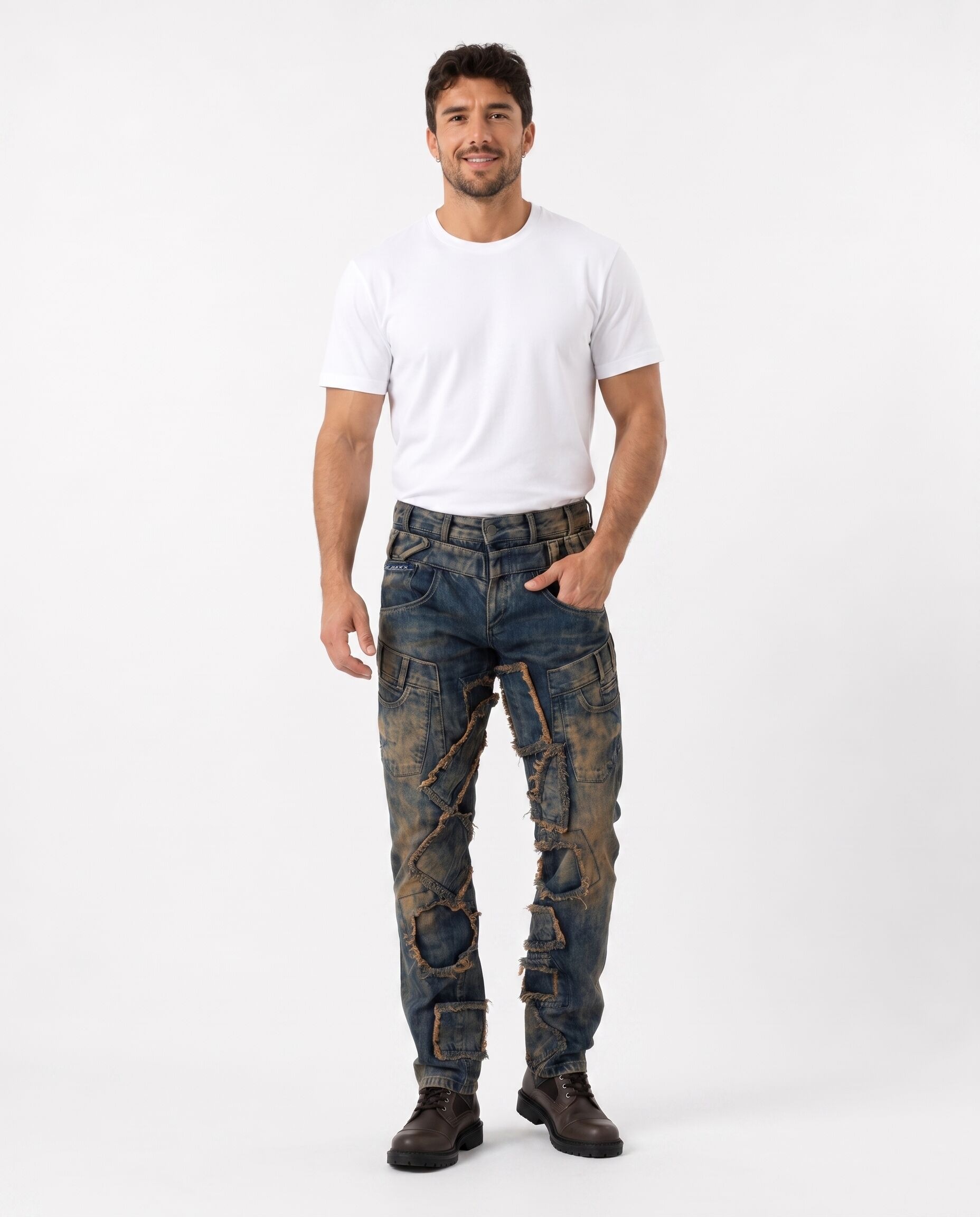 Cipo & Baxx Destroyed-Jeans »CD912« im Patchwork-Design