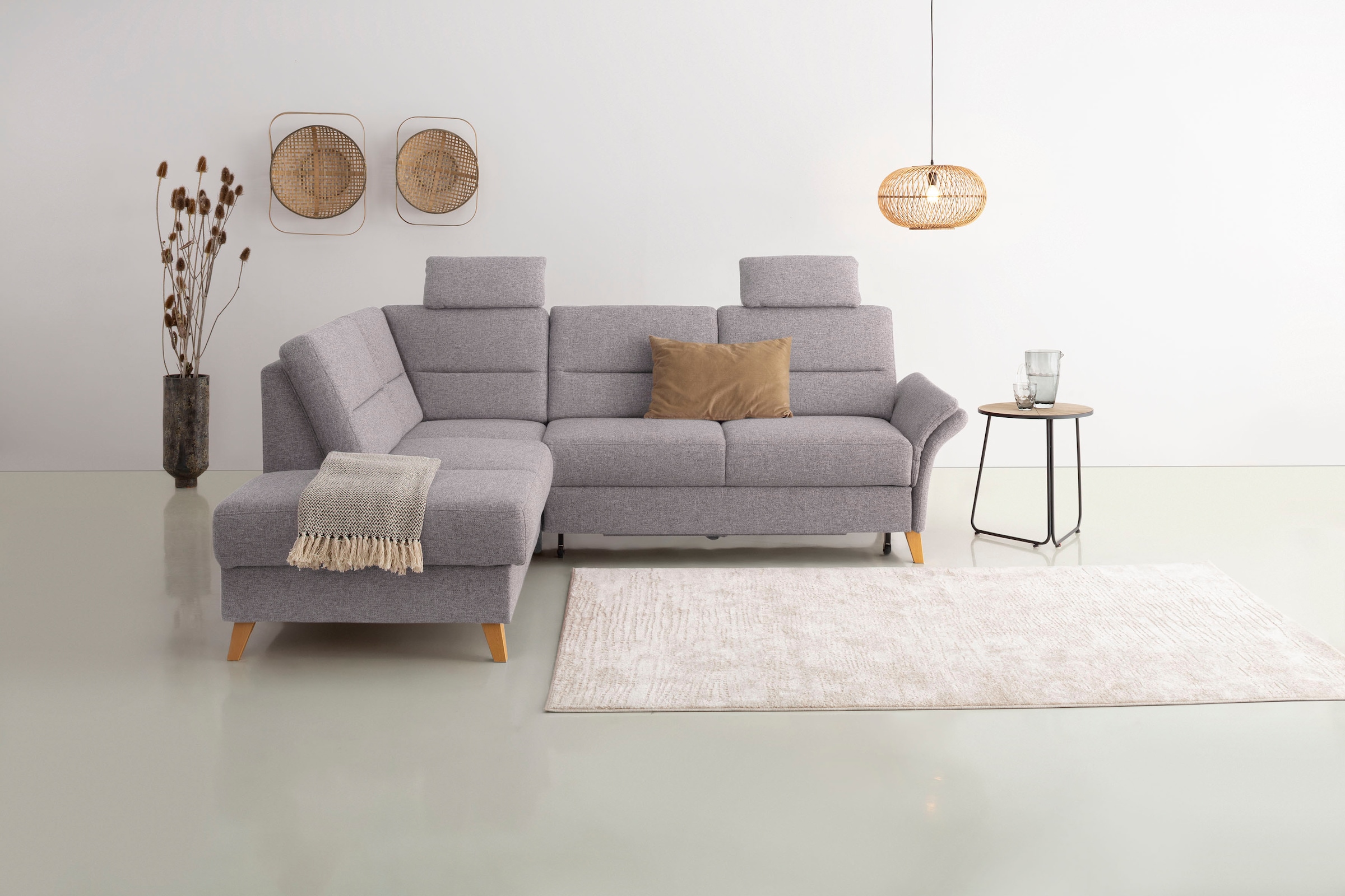 OTTO home Ecksofa "Westerland L-Form" Federkern-Polsterung, wahlweise mit Schlaffunktion, Bettkasten