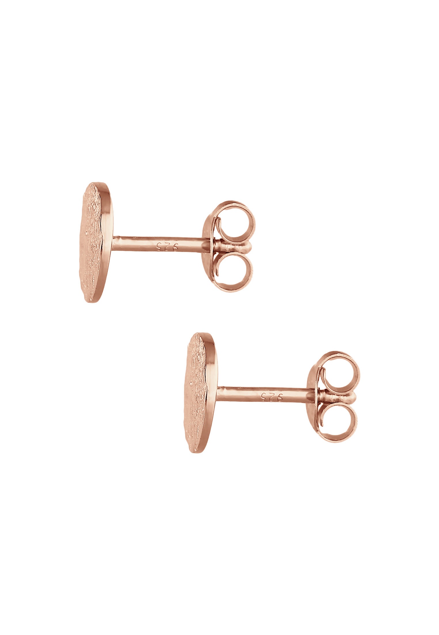 ELLI Plättchen Rund Struktur Stud Earrings Rose Gold Onesize 2