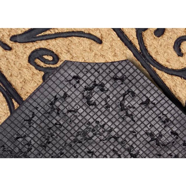 HANSE Home Fußmatte »Gummi-Kokos Braided Classic Welcome Ornament«,  rechteckig, Kokos, Gummi, Schmutzfangmatte, Outdoor, Rutschfest, Innen,  Kokosmatte | BAUR