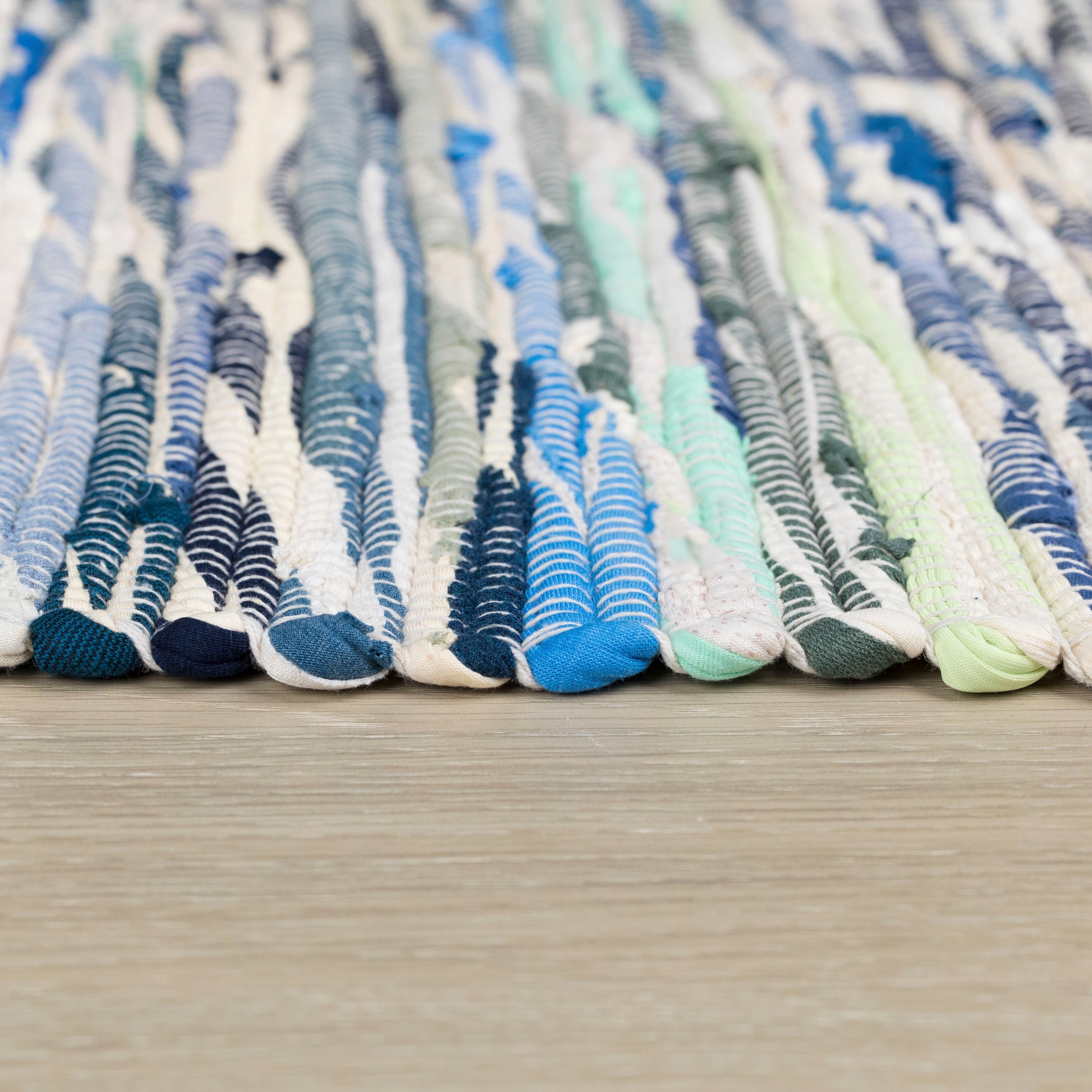 Teppich "Ameer", blau (grau, blau mix), B:80cm H:10mm L:150cm, Baumwolle, Polyester, MYFLAIR MÖBEL & ACCESSOIRES, Teppiche, Teppich, Handweb Teppich, 90% Baumwolle, handgewebt, Scandi 3