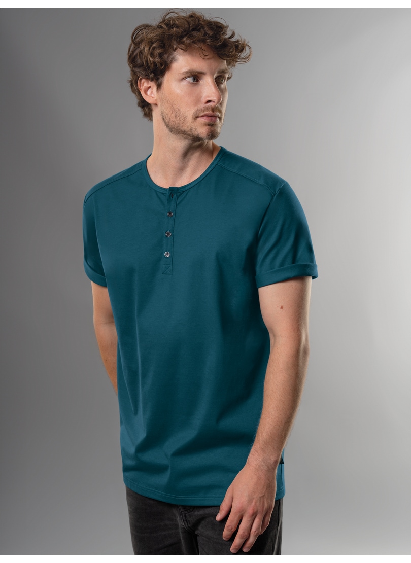 Trigema T-Shirt "TRIGEMA T-Shirt mit Knopfleiste DELUXE Baumwolle", 1 Stk. günstig online kaufen