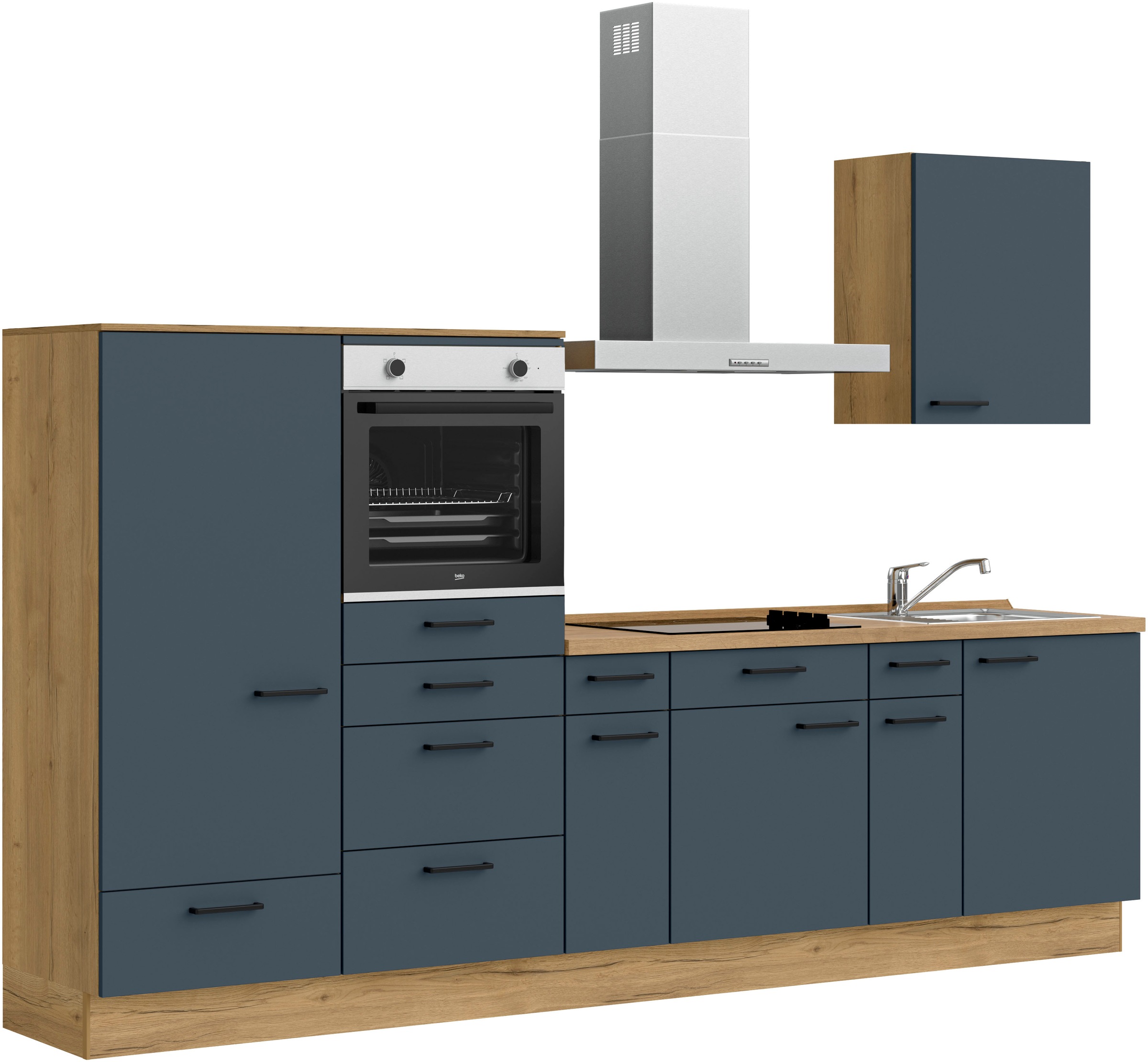 nobilia® Küchenzeile »"Easytouch I"«, vormontiert, Ausrichtung wählbar, Breite 300 cm, wahlw. mit E-Geräten