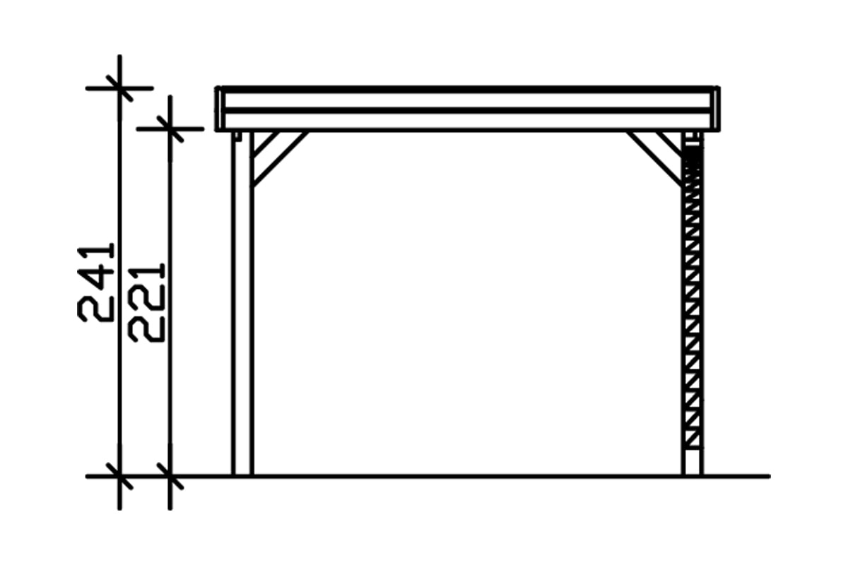 Skanholz Einzelcarport »Friesland Set 5«, Fichtenholz, 270 cm, dunkelgrau