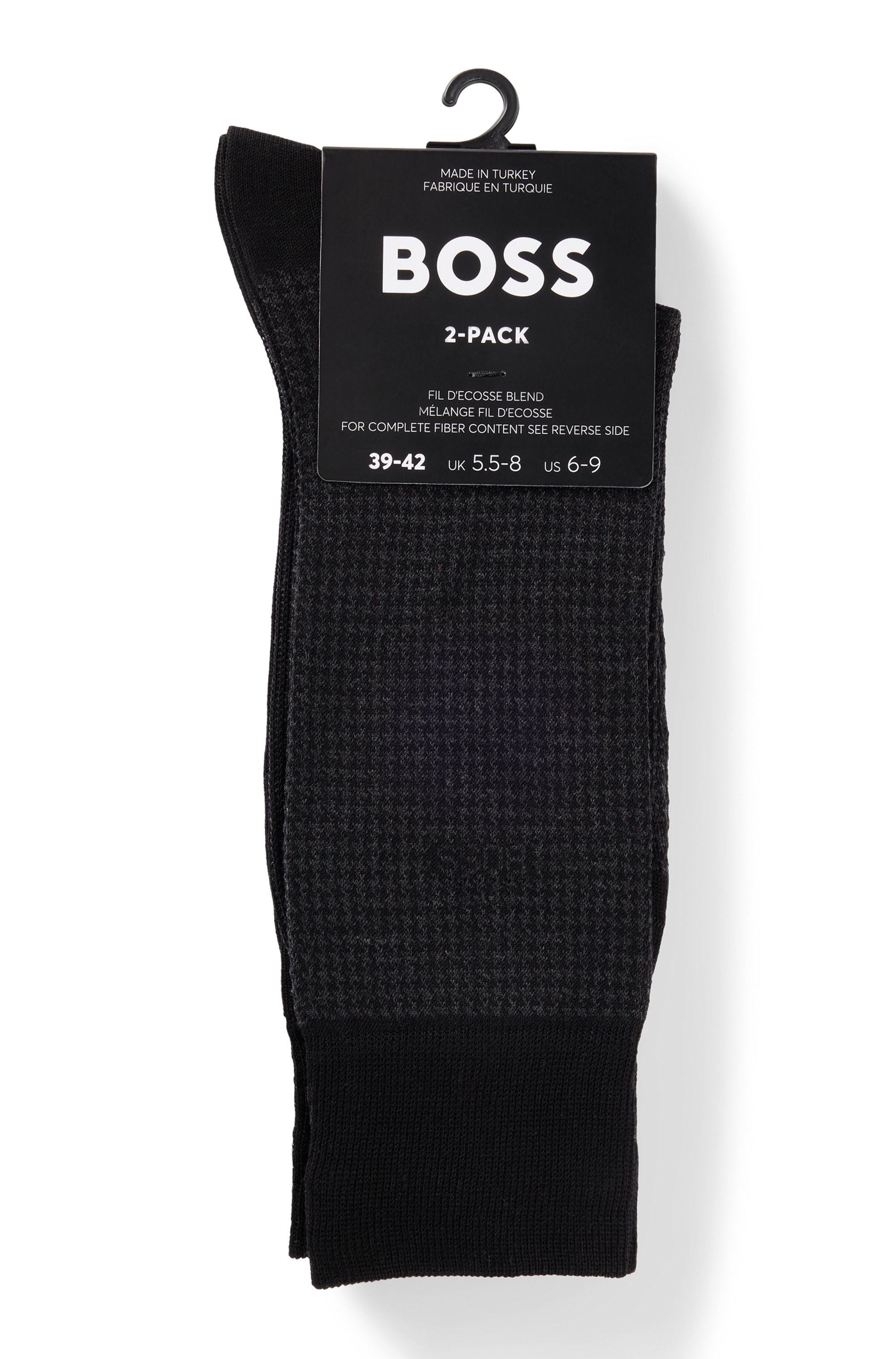 BOSS Socken »2P Houndstooth MC«, (Packung, 2 Paar, 2er Pack), mit eingesticktem Markenlogo