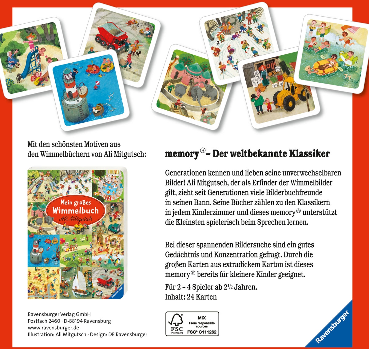 Ravensburger Spiel »Meine schönsten Wimmelbilder memory®«, FSC® - schützt Wald - weltweit; Made in Europe