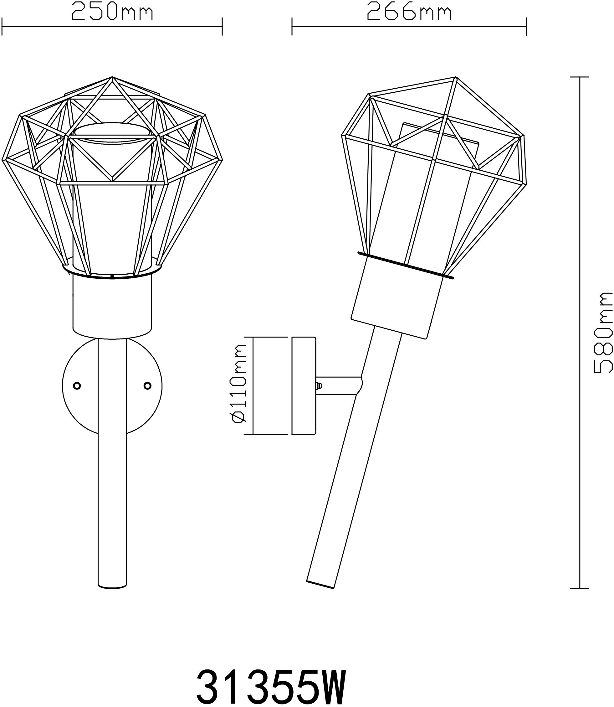 GLOBO LIGHTING Außen-Wandleuchte »HORACE« E27 1 Stk. Außenleuchte Edelstahl schwarz mit Klarglas, IP44, E27 15W