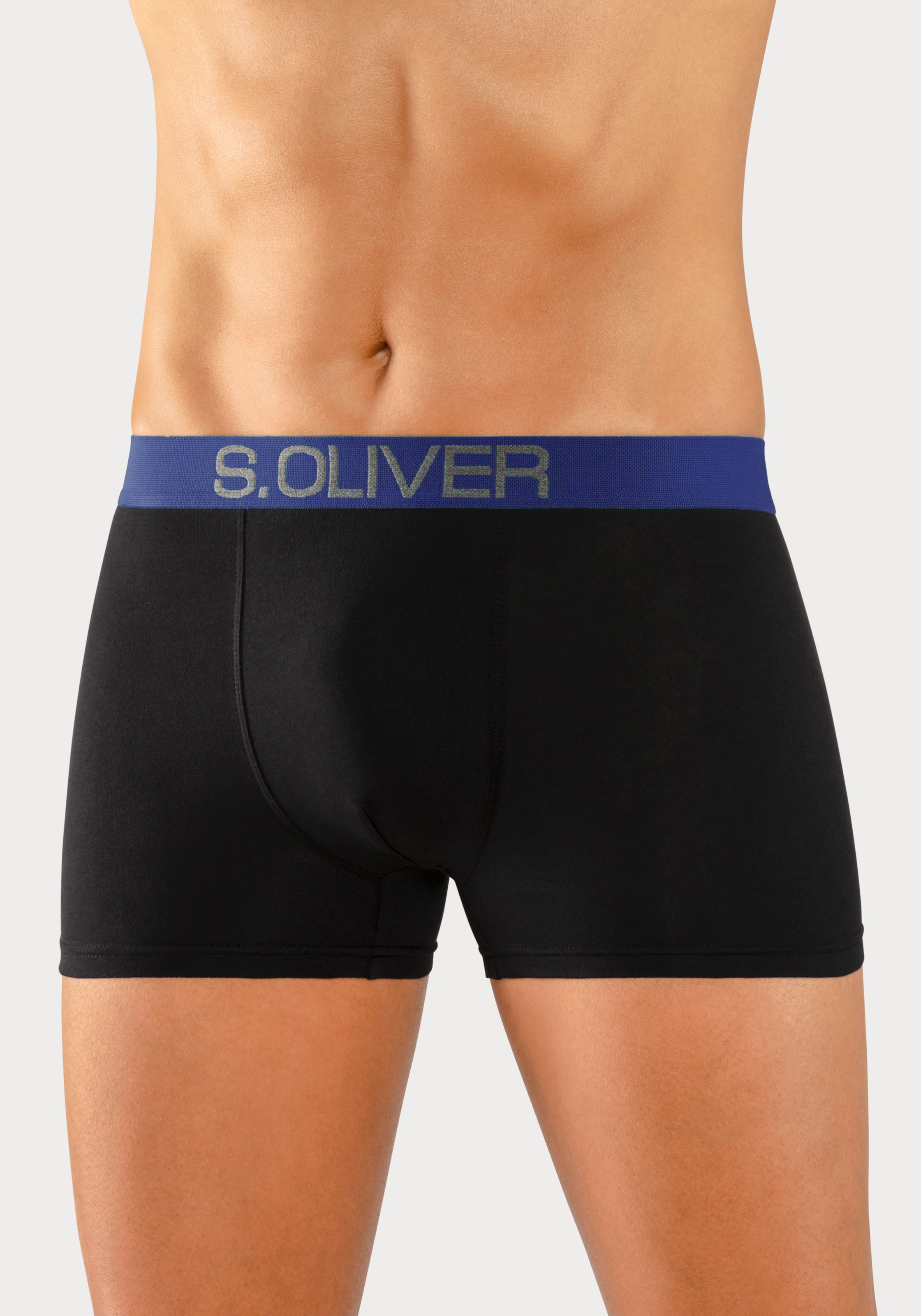 Thumbnail - s.Oliver Boxer "Boxershorts für Herren" Packung, 4 Stk. mit kontrastfarbenem Webbund