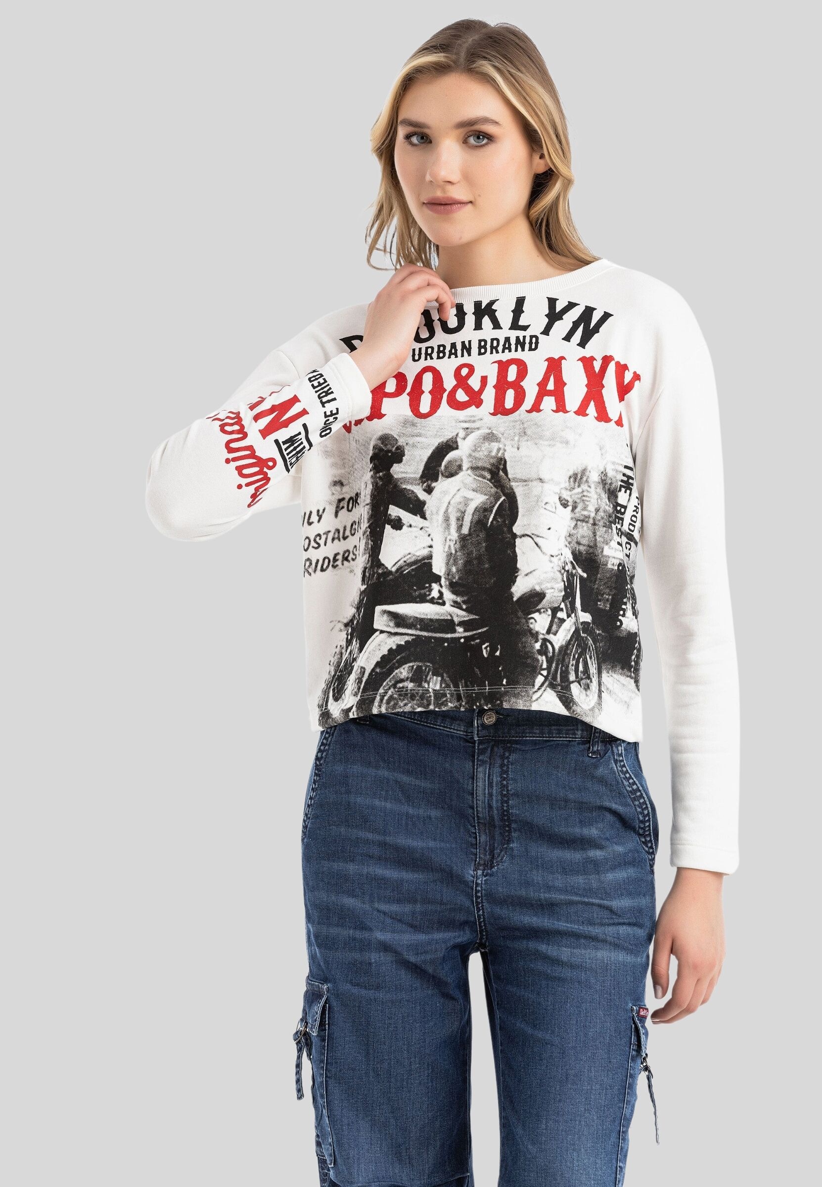 Cipo & Baxx T-Shirt »Cipo & Baxx Sweatshirts LONG SLEEVE T-SHIRT« hohem Tragekomfort
