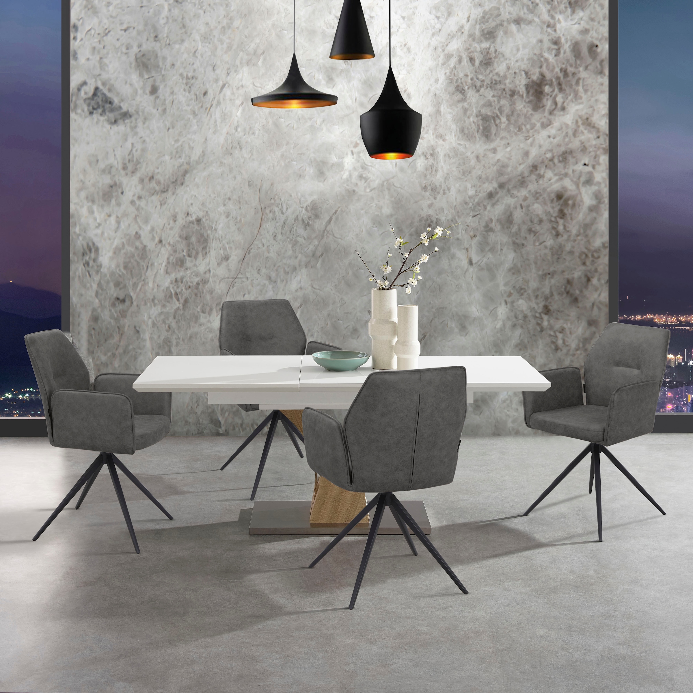 PLACES OF STYLE Esszimmerstuhl "Ozias" () 2 Stk. Microfaser Sitz und Rücken günstig online kaufen