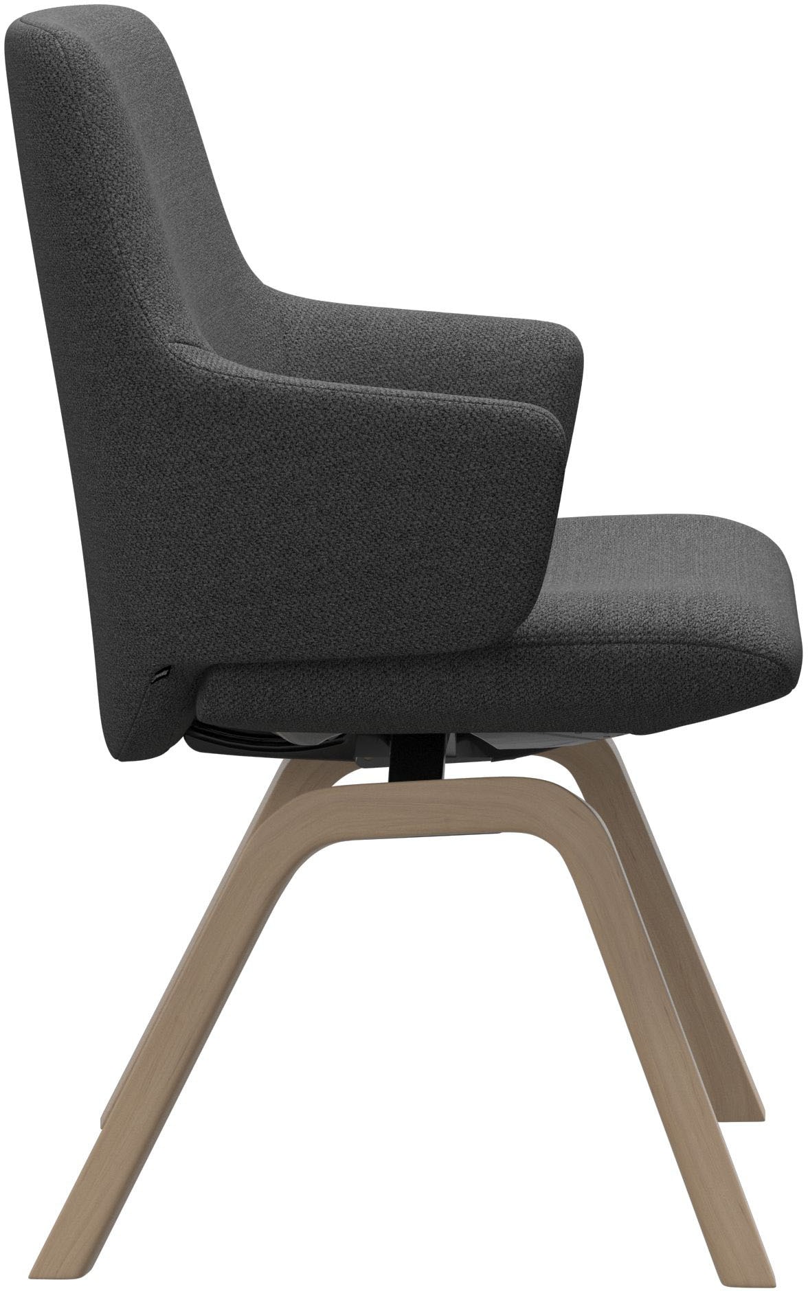 Stressless® Polsterstuhl »Laurel«, ROHLEDER Stoff Q2 FARON, Low Back mit Armlehne, Größe L, mit schräggestellten Beinen in Schwarz