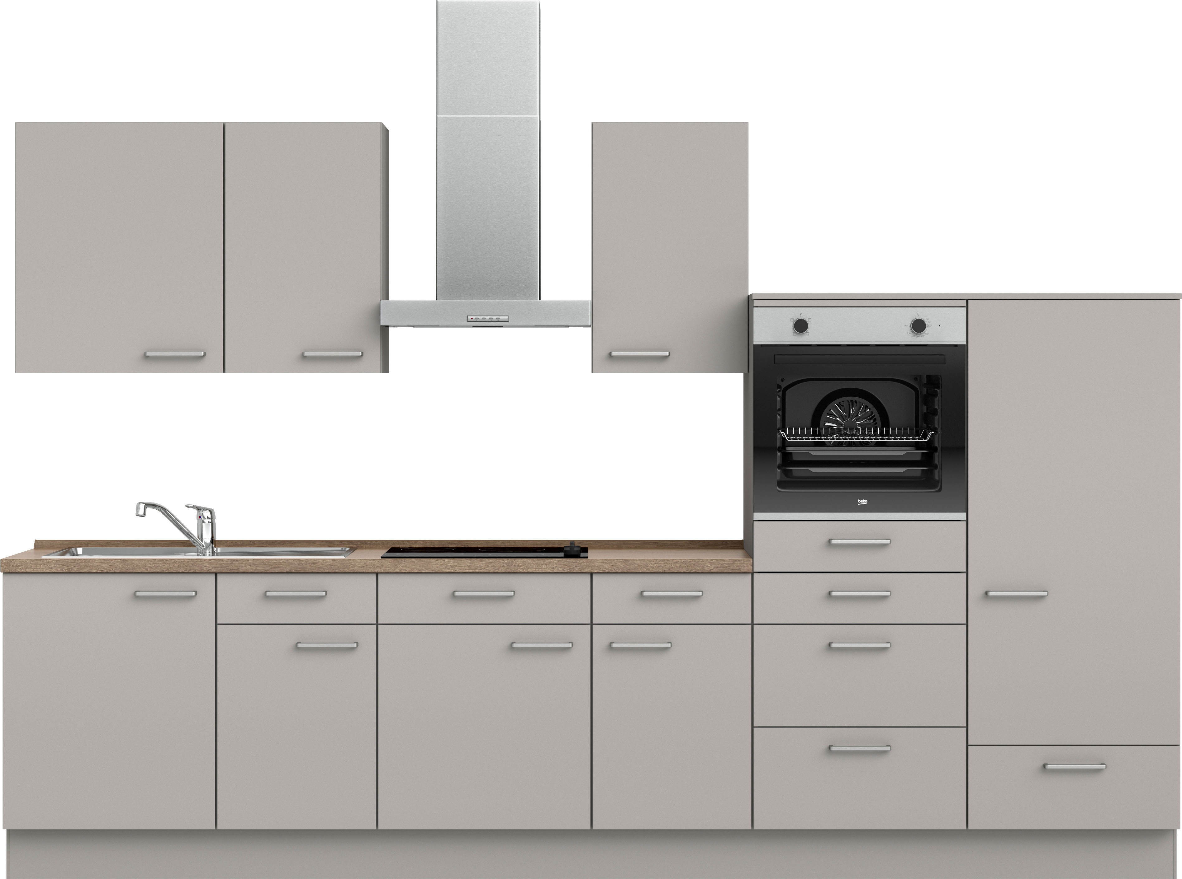 nobilia 1100000002199 ""Touch I", NEU: individuell anpassbar mit gratis Profi-Beratung" vormontiert, Breite 330 cm, Ausrichtung wählbar, wahlw. mit E-Geräten